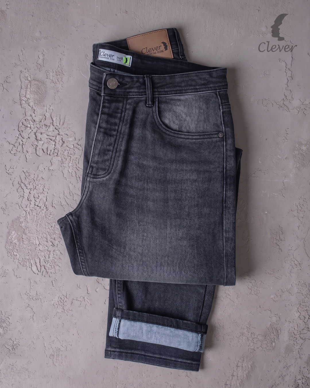 Grey Wash Slim-Fit Denim Jeans