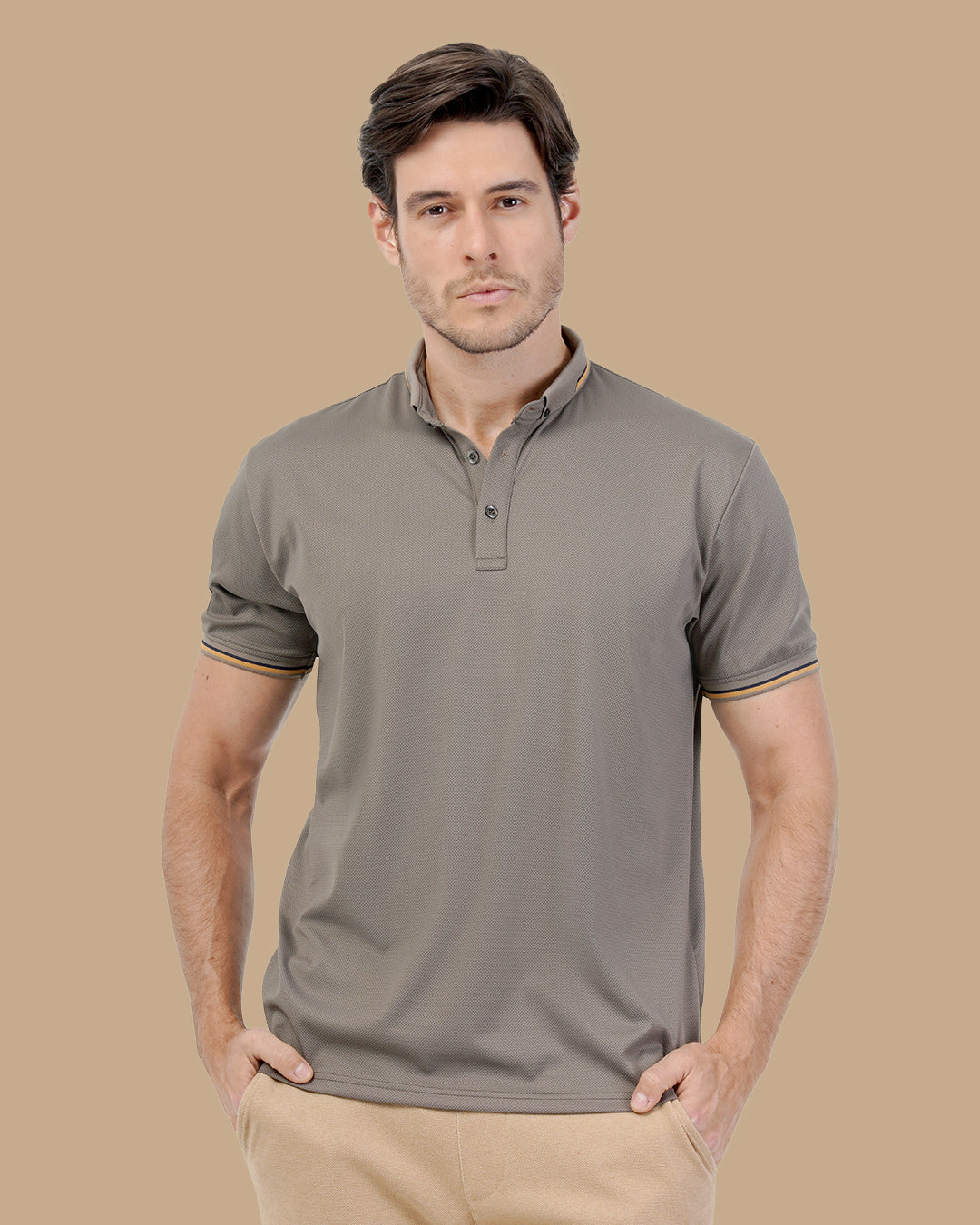 Brown Cotton Polo Shirt