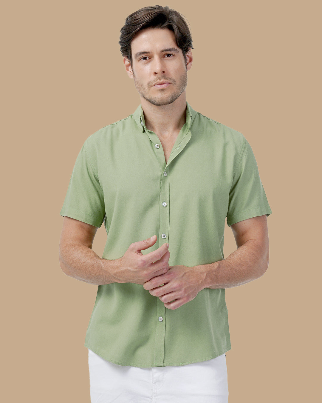 Olive Green Cotton shirt