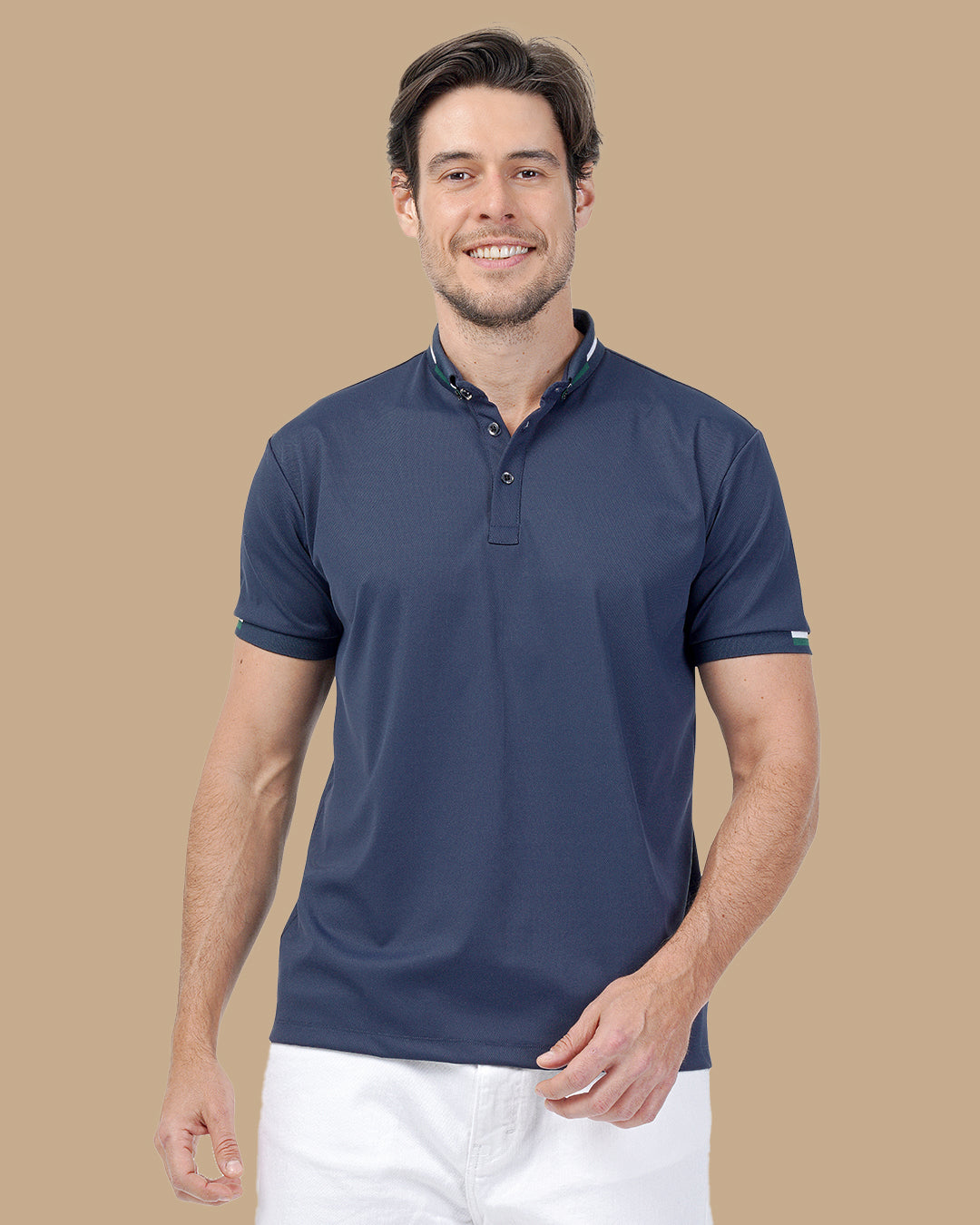 Navy Blue Cotton Polo Shirt