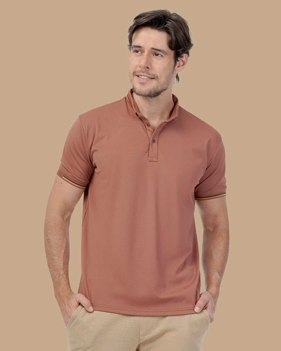 Brown Cotton Polo Shirt