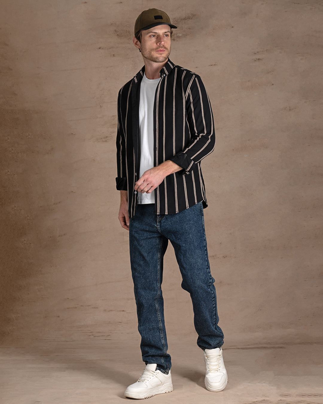 Black striped Cotton shirt