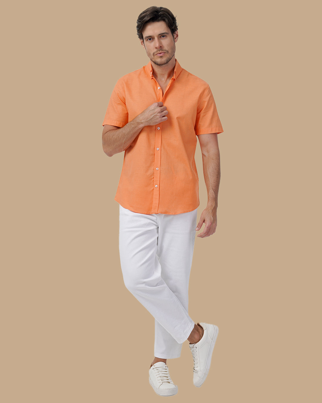 Orange Linen shirt
