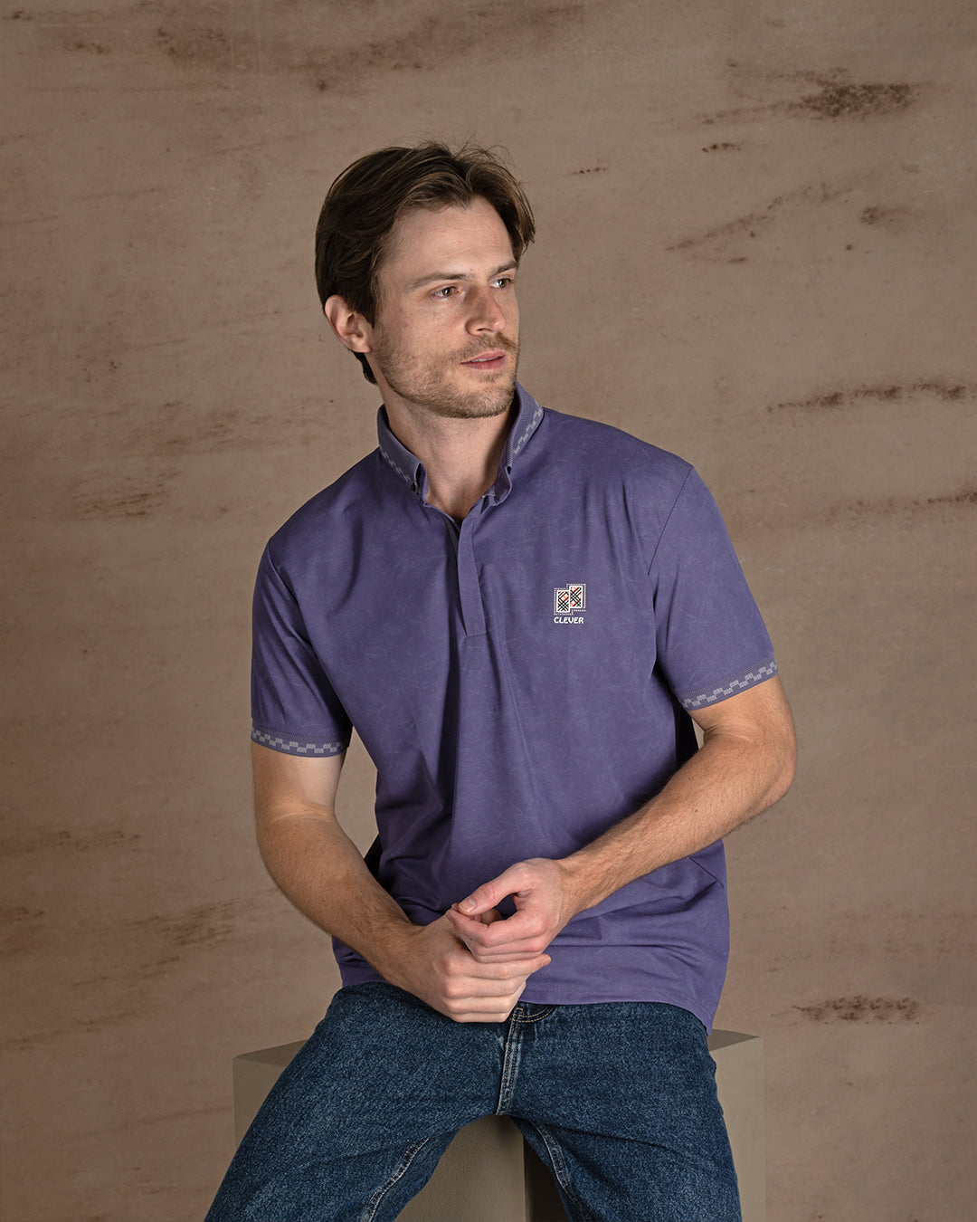 Mauve Turkish cotton Polo Shirt Short sleeves