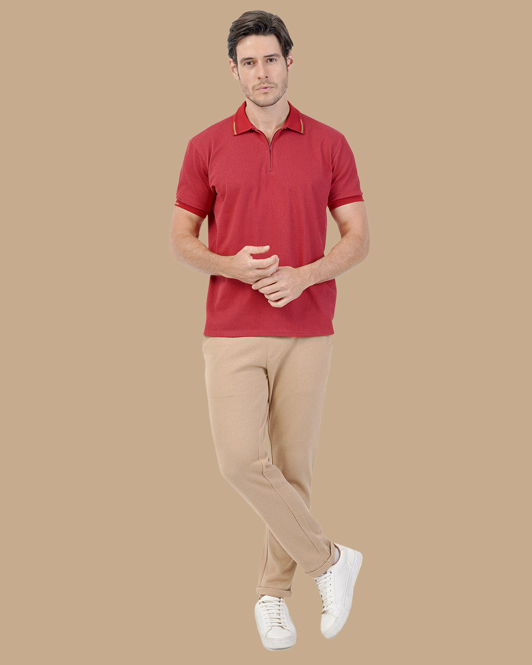 Red Cotton Polo Shirt