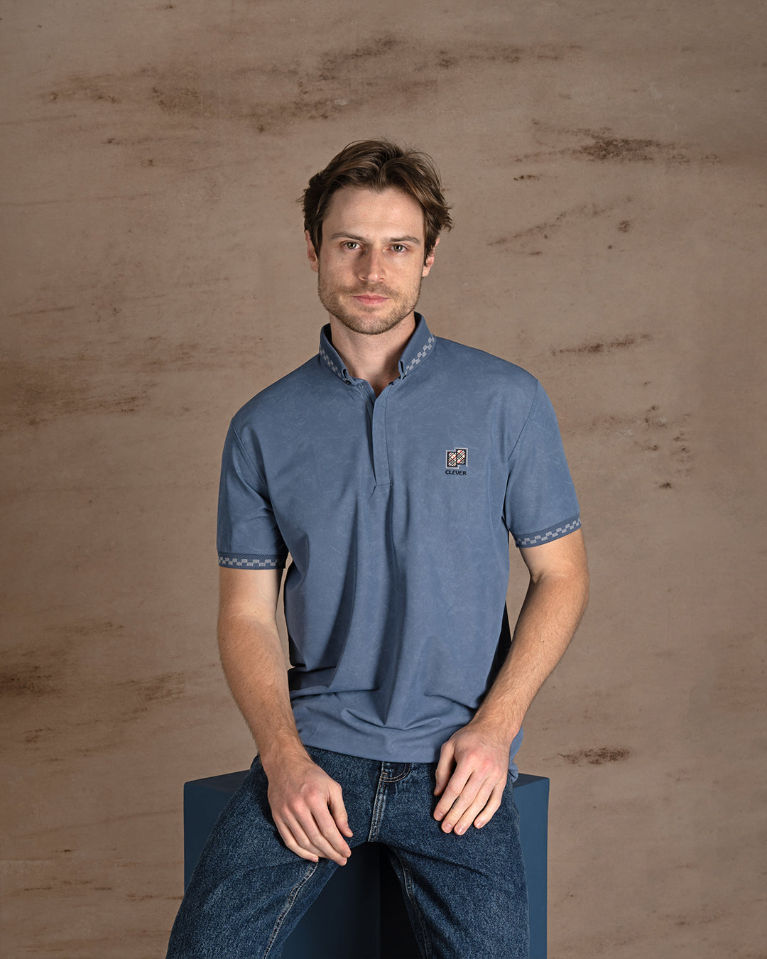 Indigo Turkish cotton Polo Shirt Short sleeves