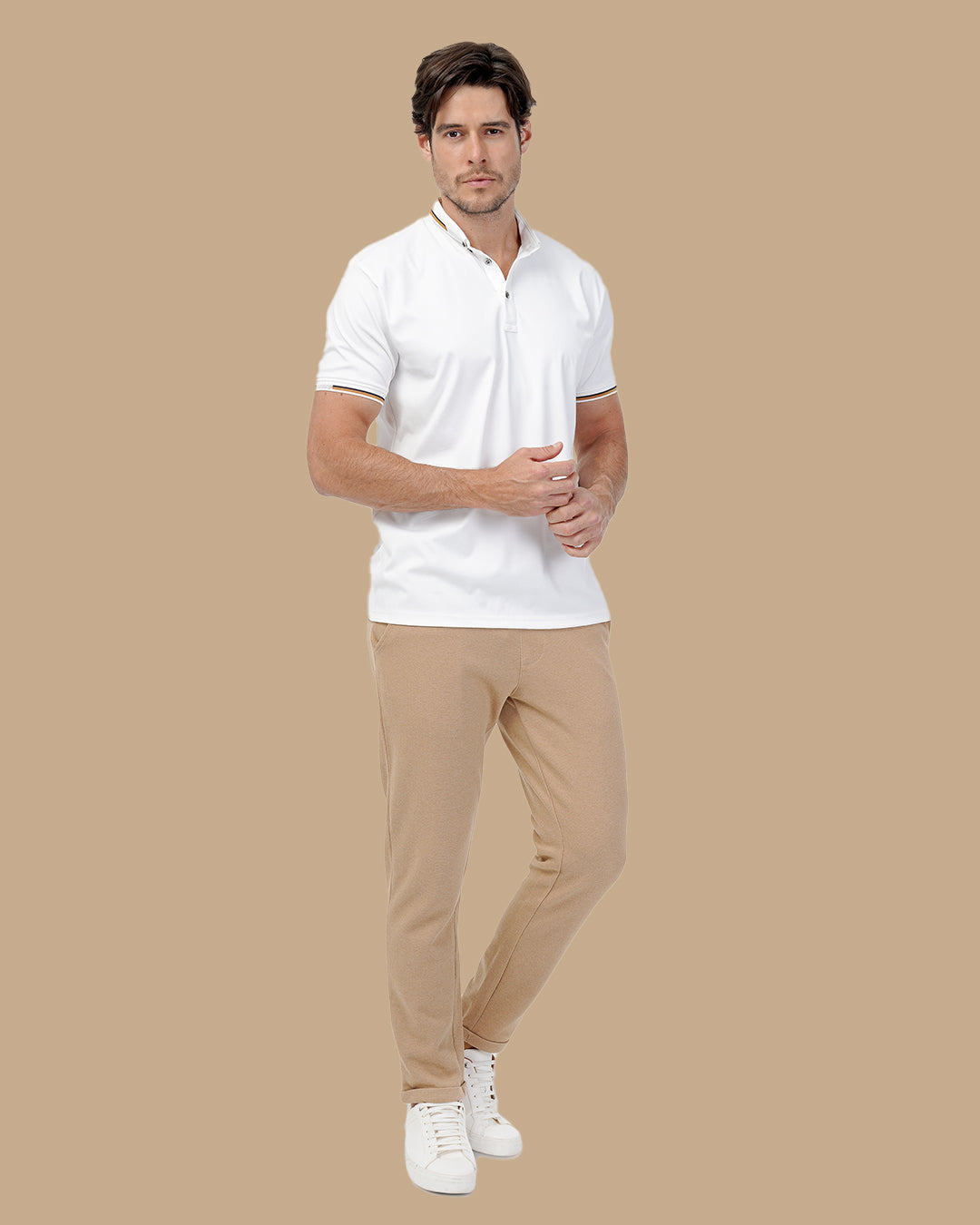 White Cotton Polo Shirt