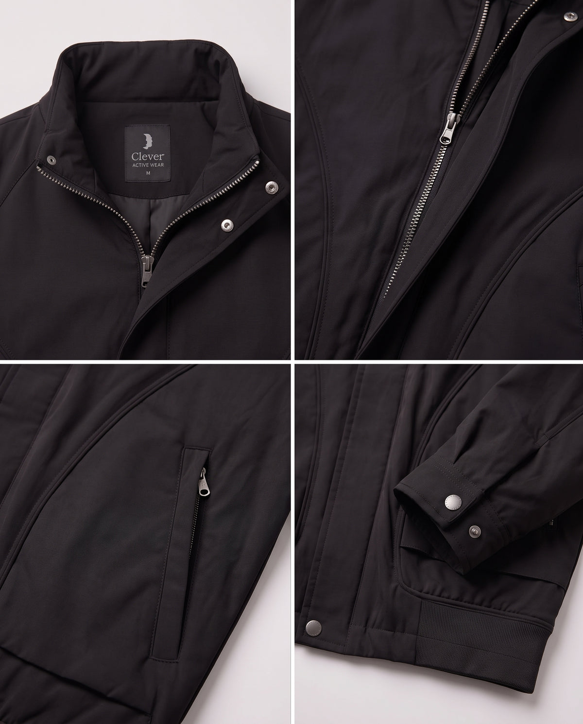 High-neck jacket -black