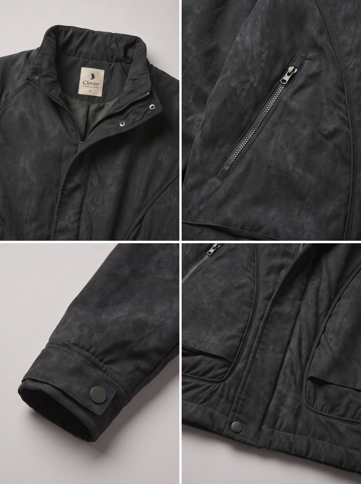 High-neck jacket -gray