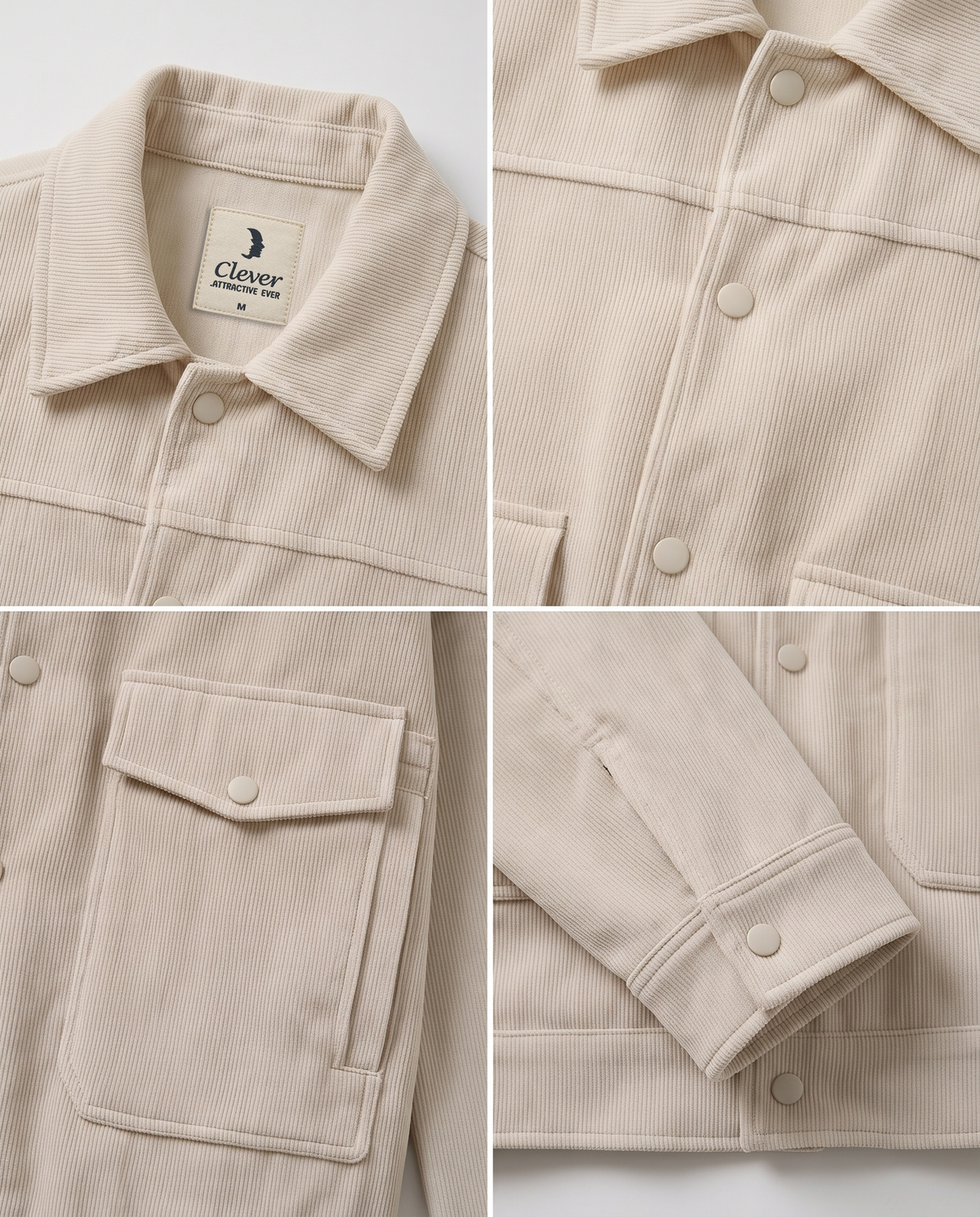 relaxed-Fit Ribbed Corduroy Jacket Off-White / Cream