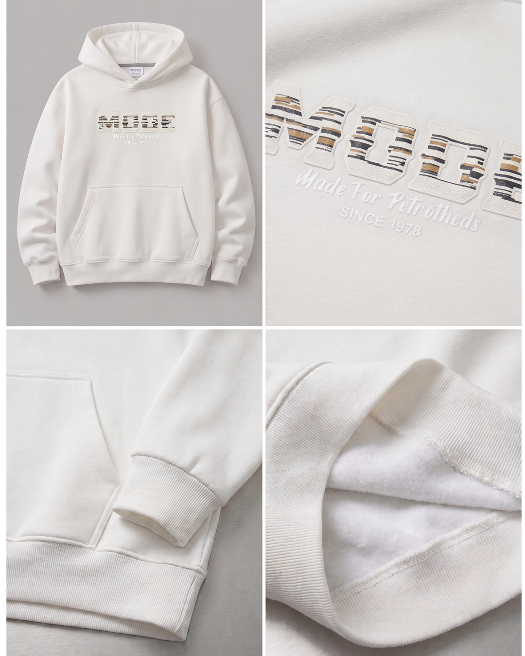 Hoodie with a prominent "MODE" print - Off White