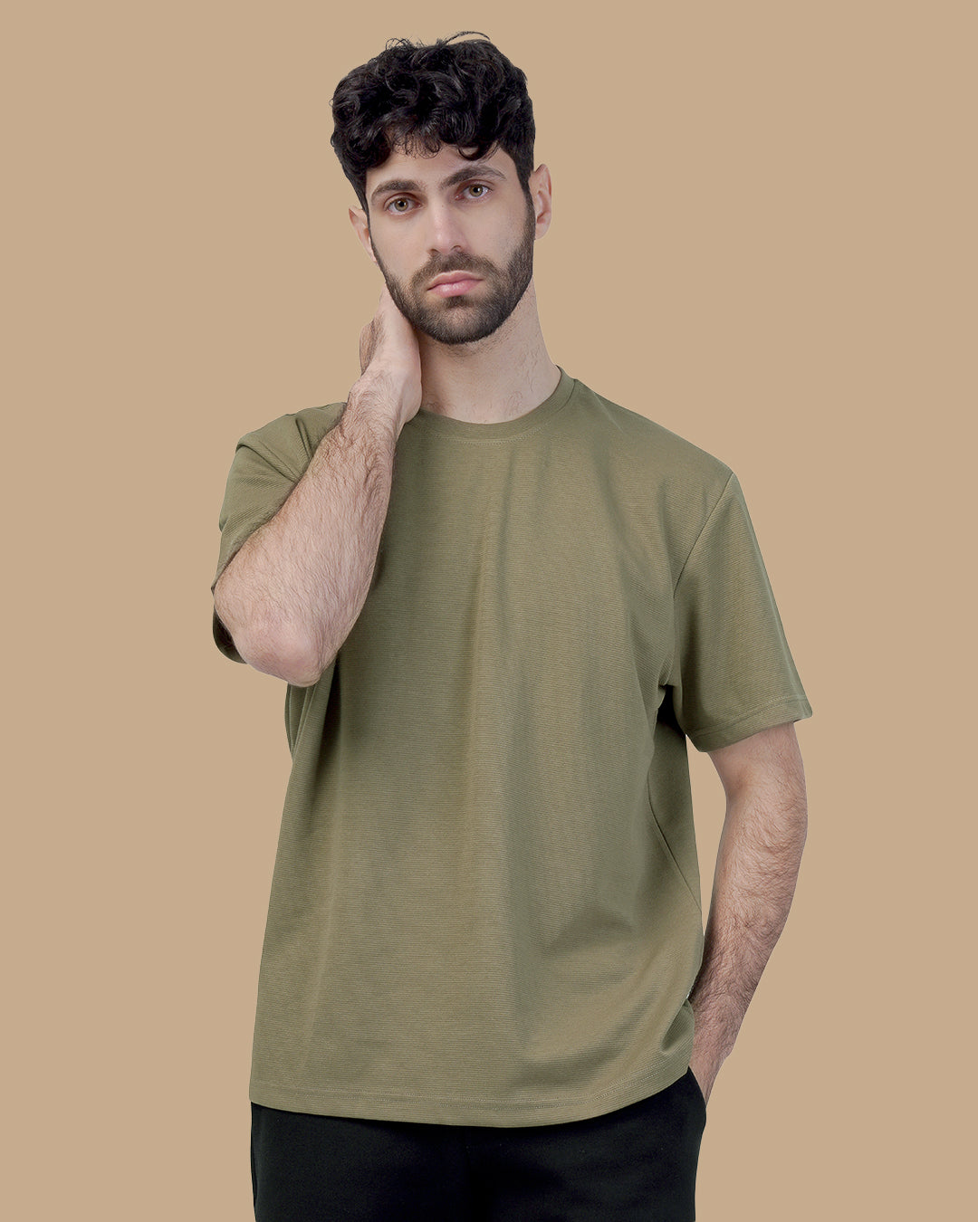 khaki Cotton T-shirt