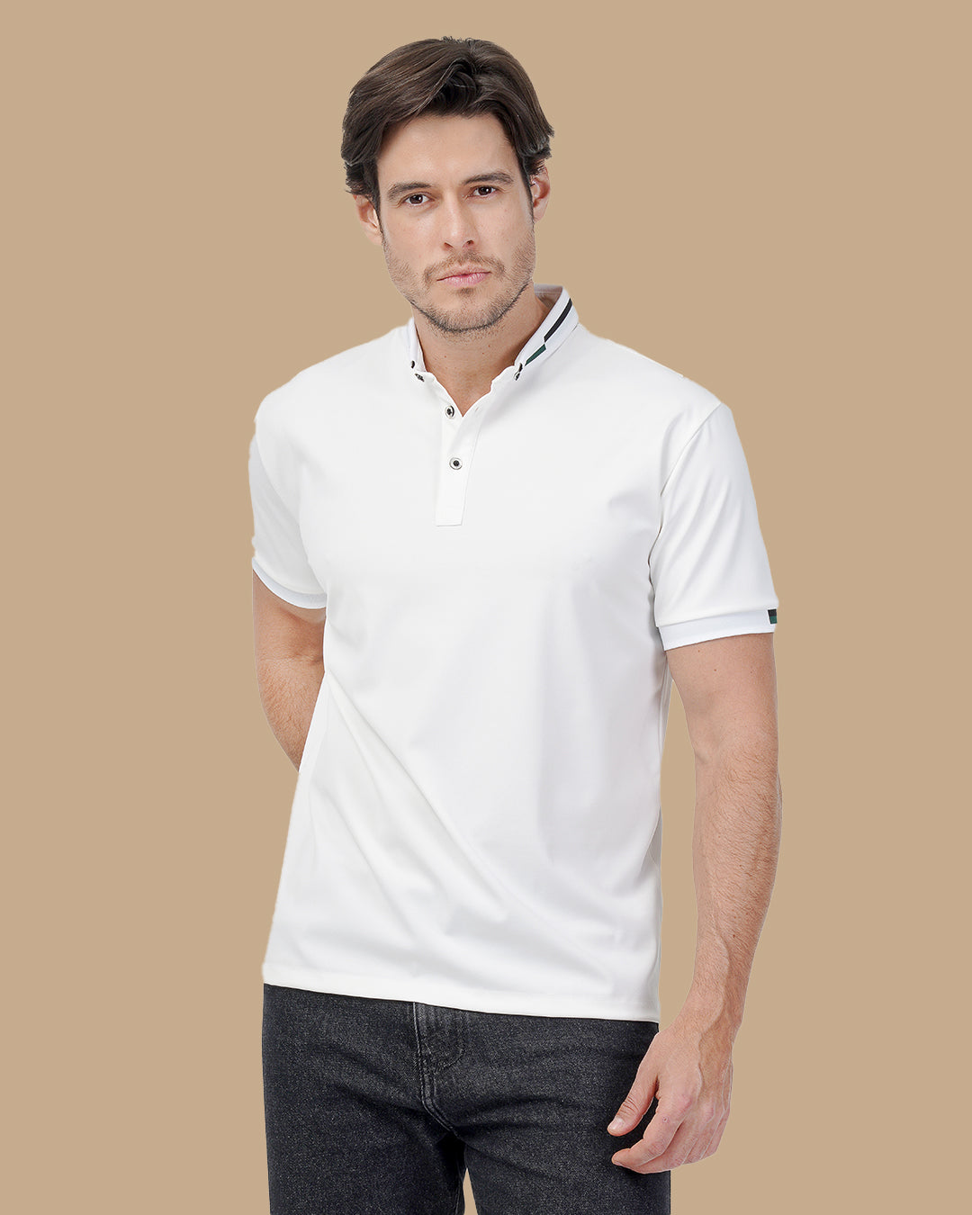 White Cotton Polo Shirt