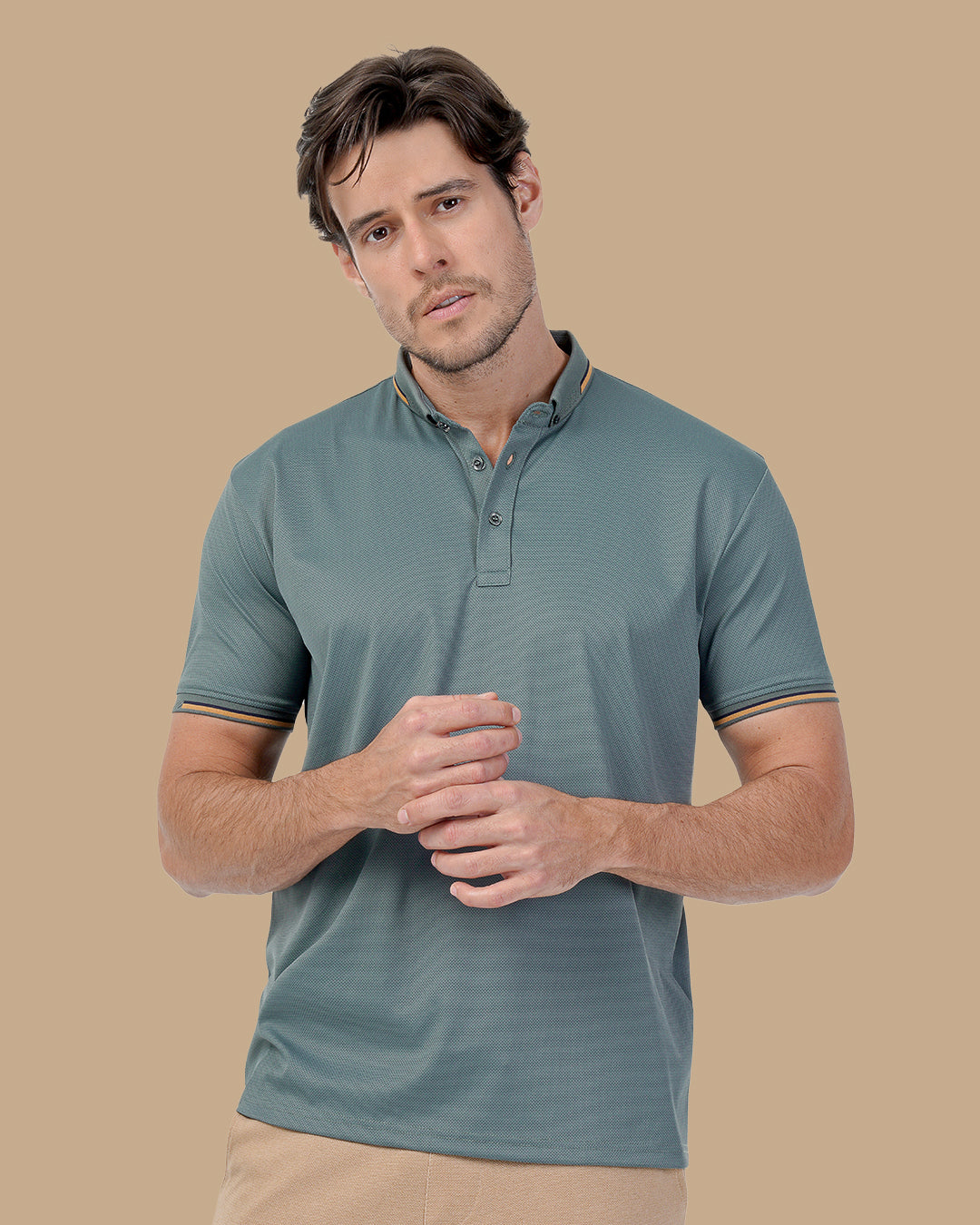 Mint Green Cotton Polo Shirt