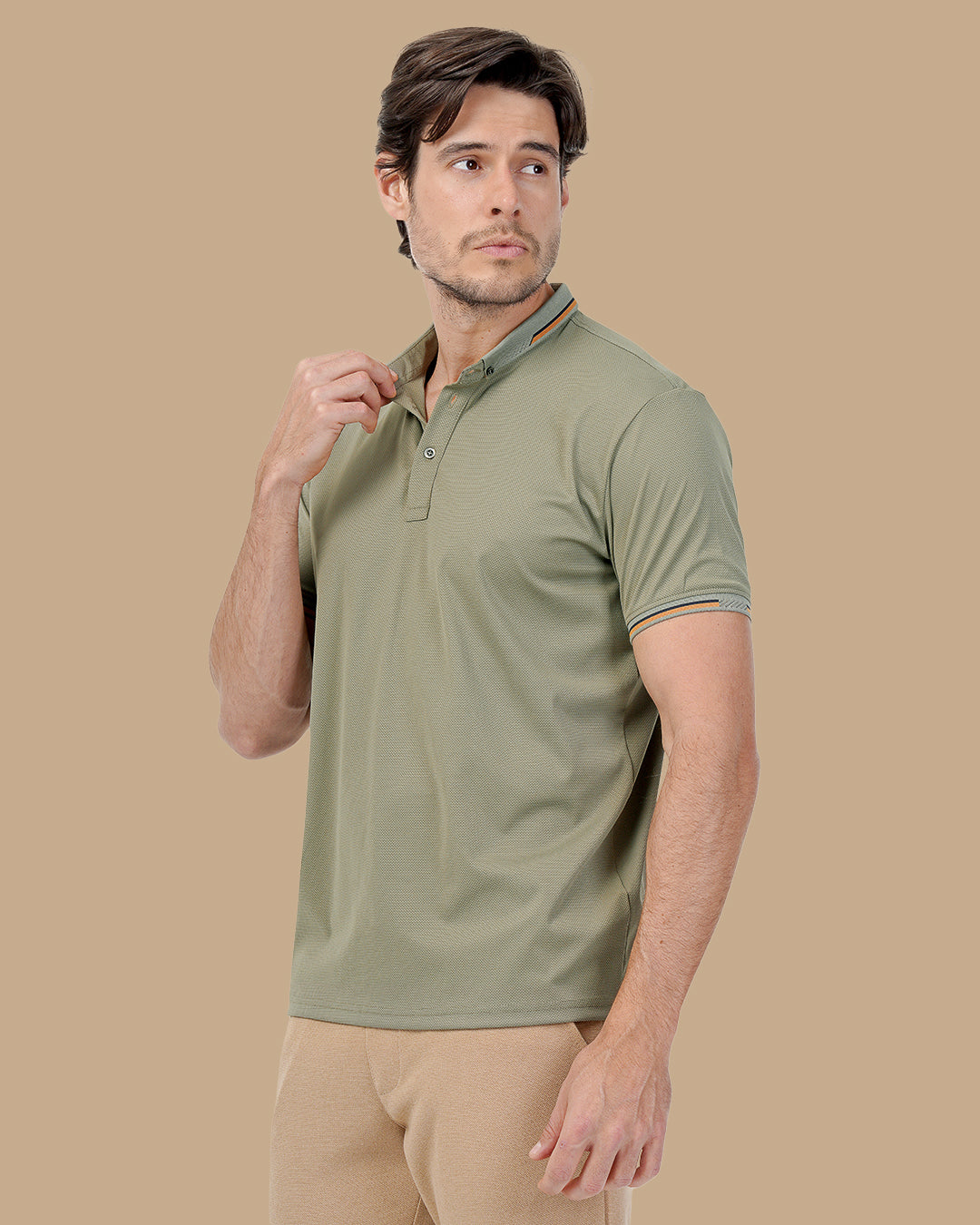Light Olive Cotton Polo Shirt