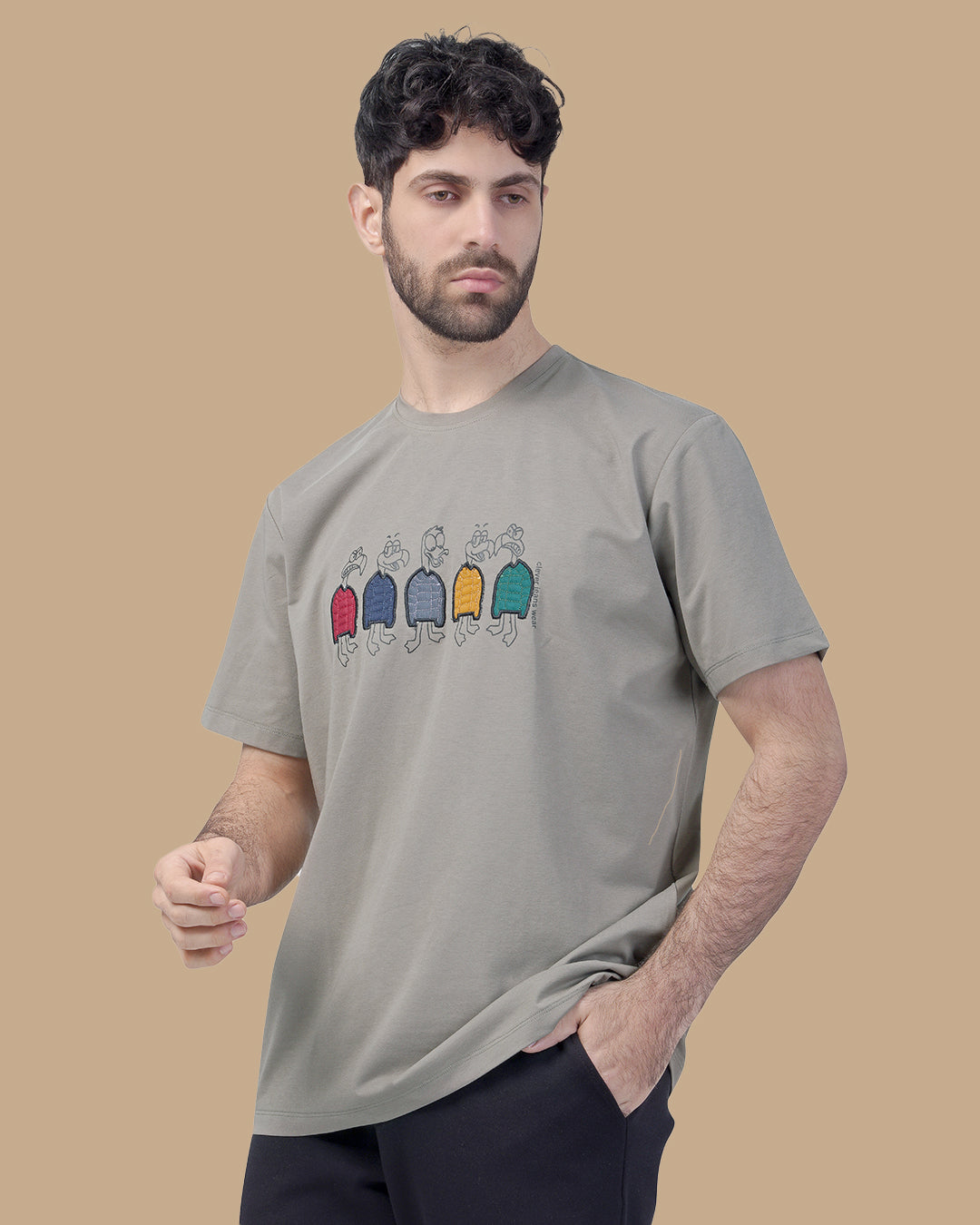 Khaki Cotton T-shirt
