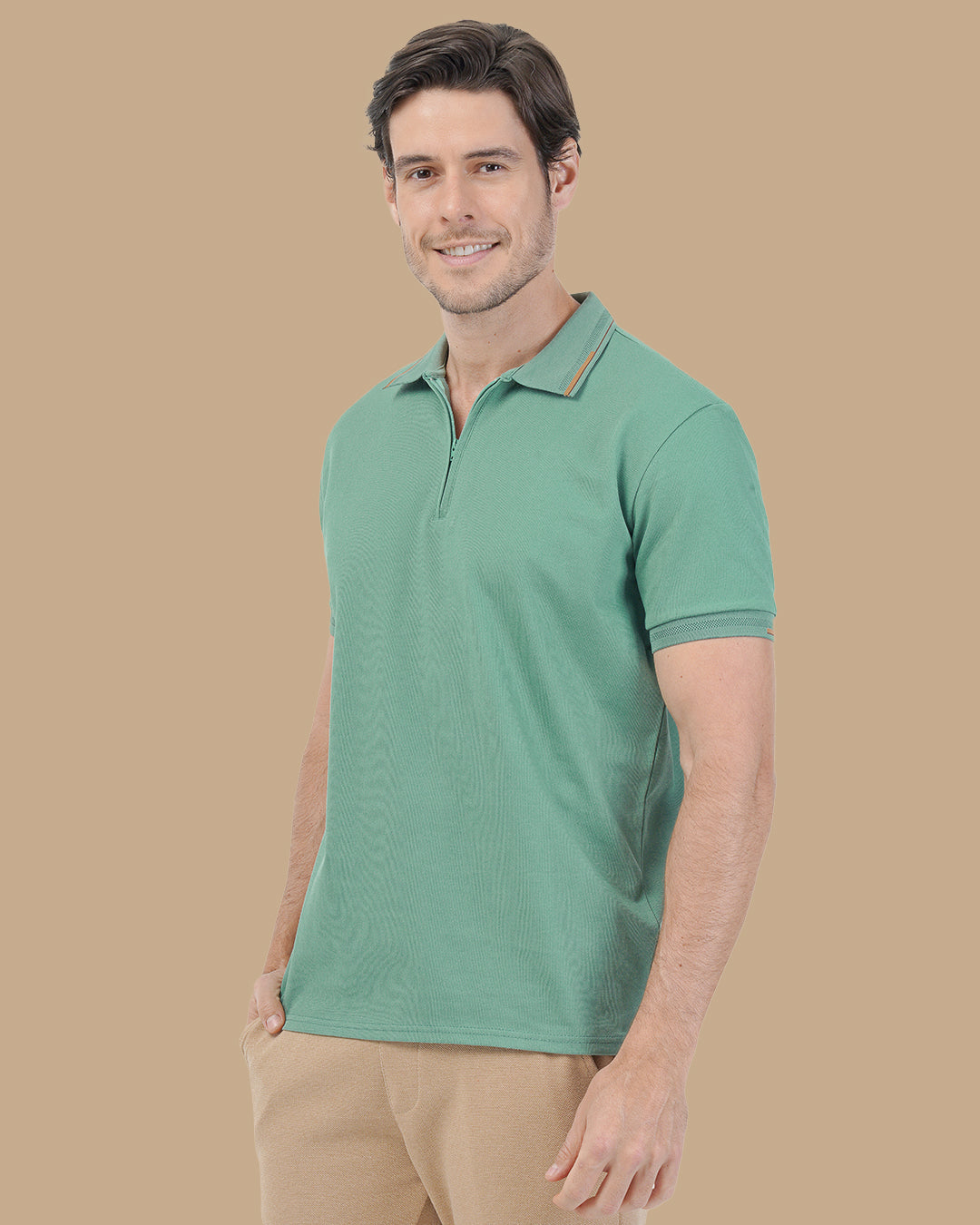 Green Cotton Polo Shirt