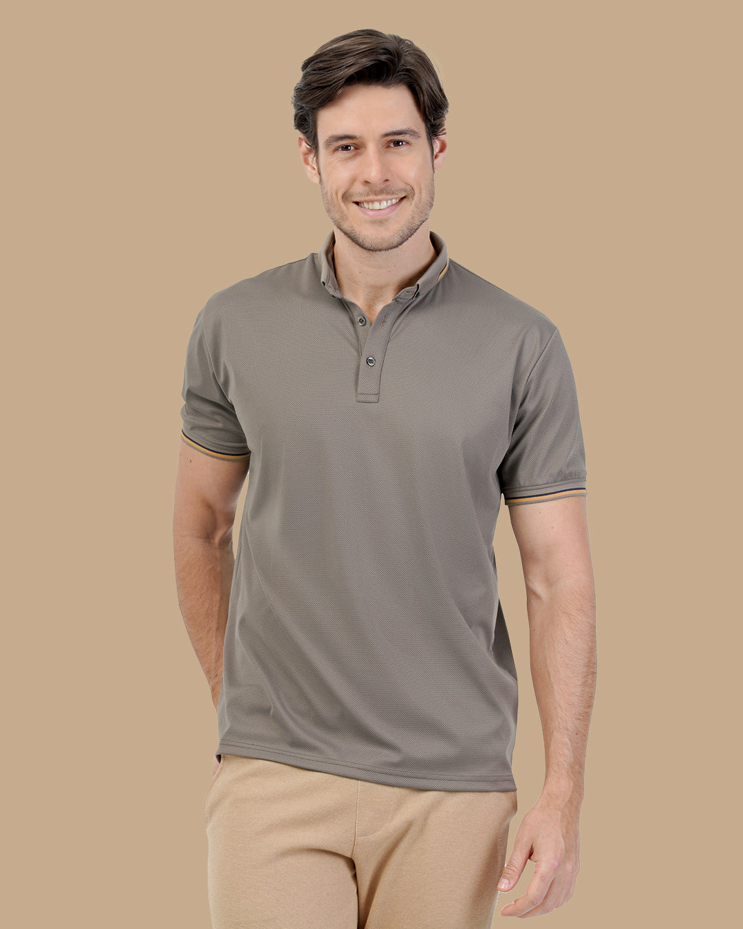 Brown Cotton Polo Shirt