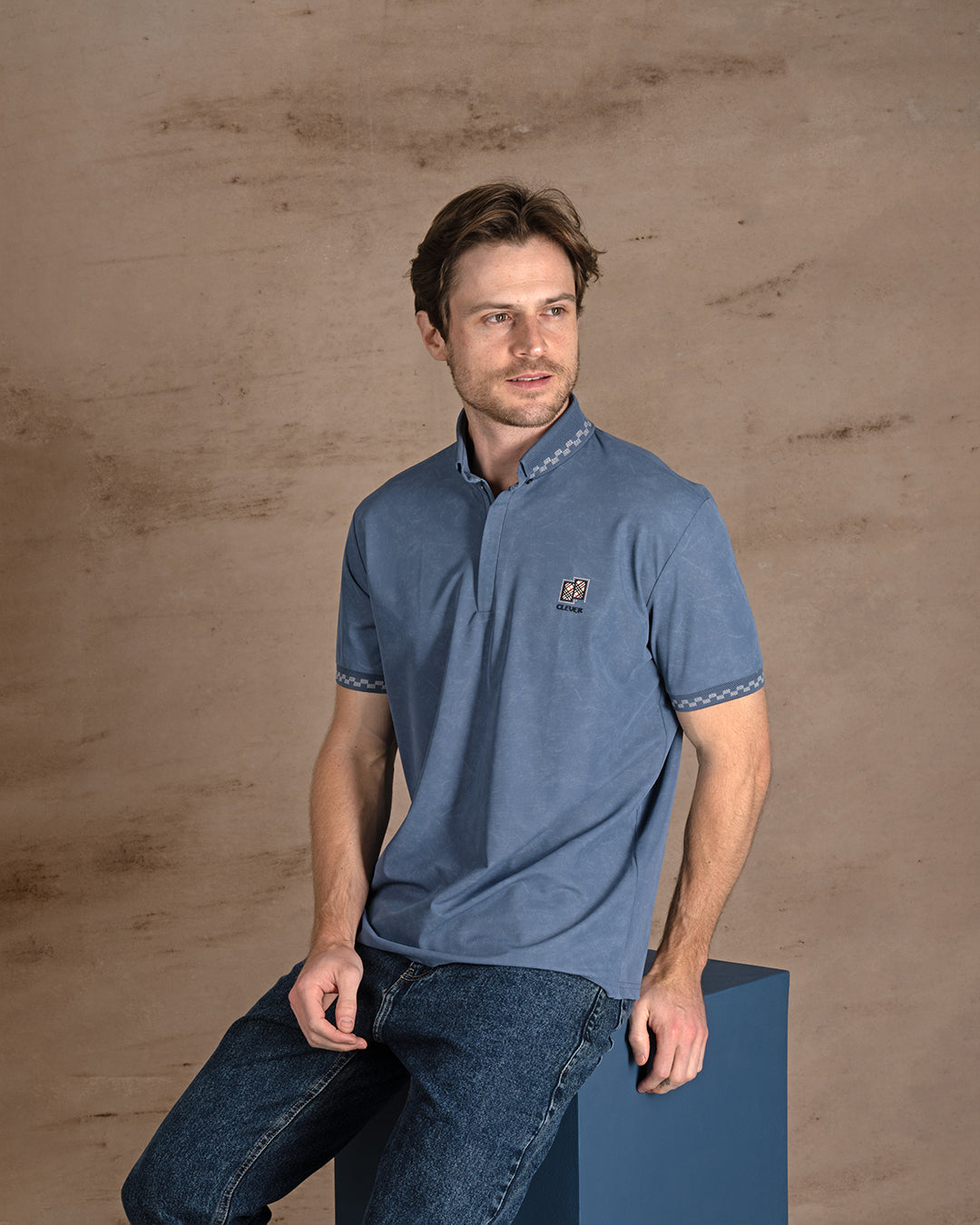Indigo Turkish cotton Polo Shirt Short sleeves