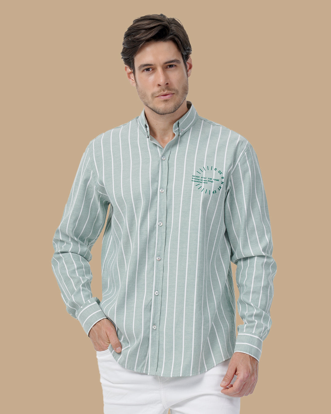 Green Cotton Big size shirt