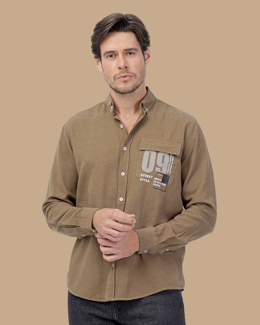 Brown Cotton shirt
