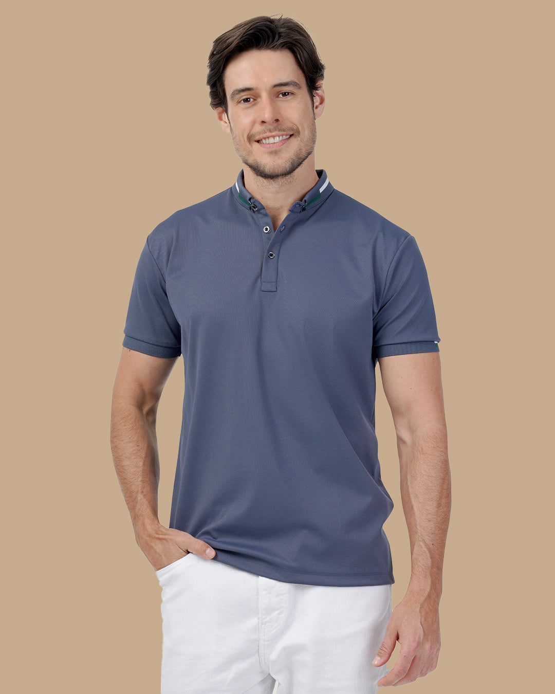 Indigo Cotton Polo Shirt