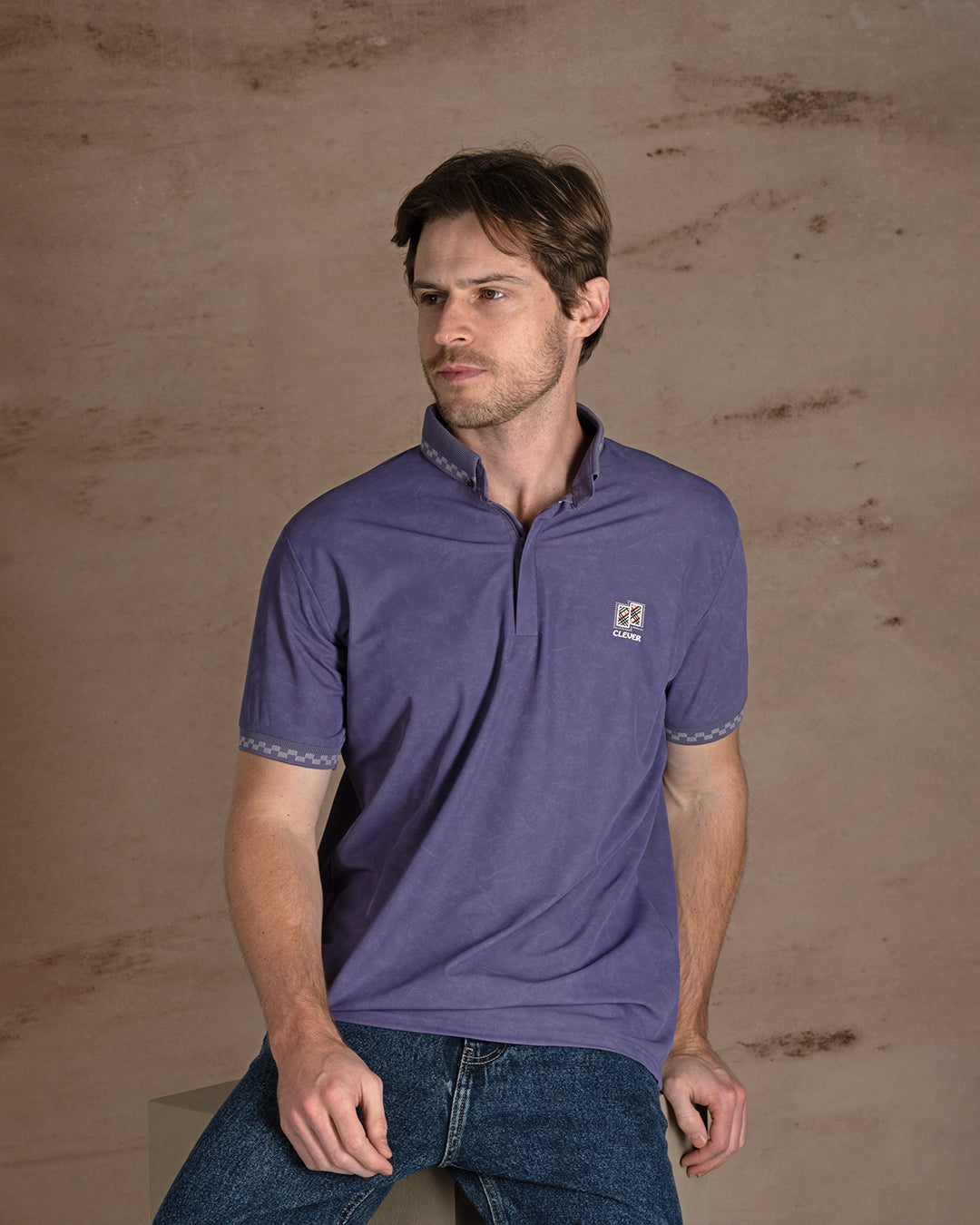 Mauve Turkish cotton Polo Shirt Short sleeves