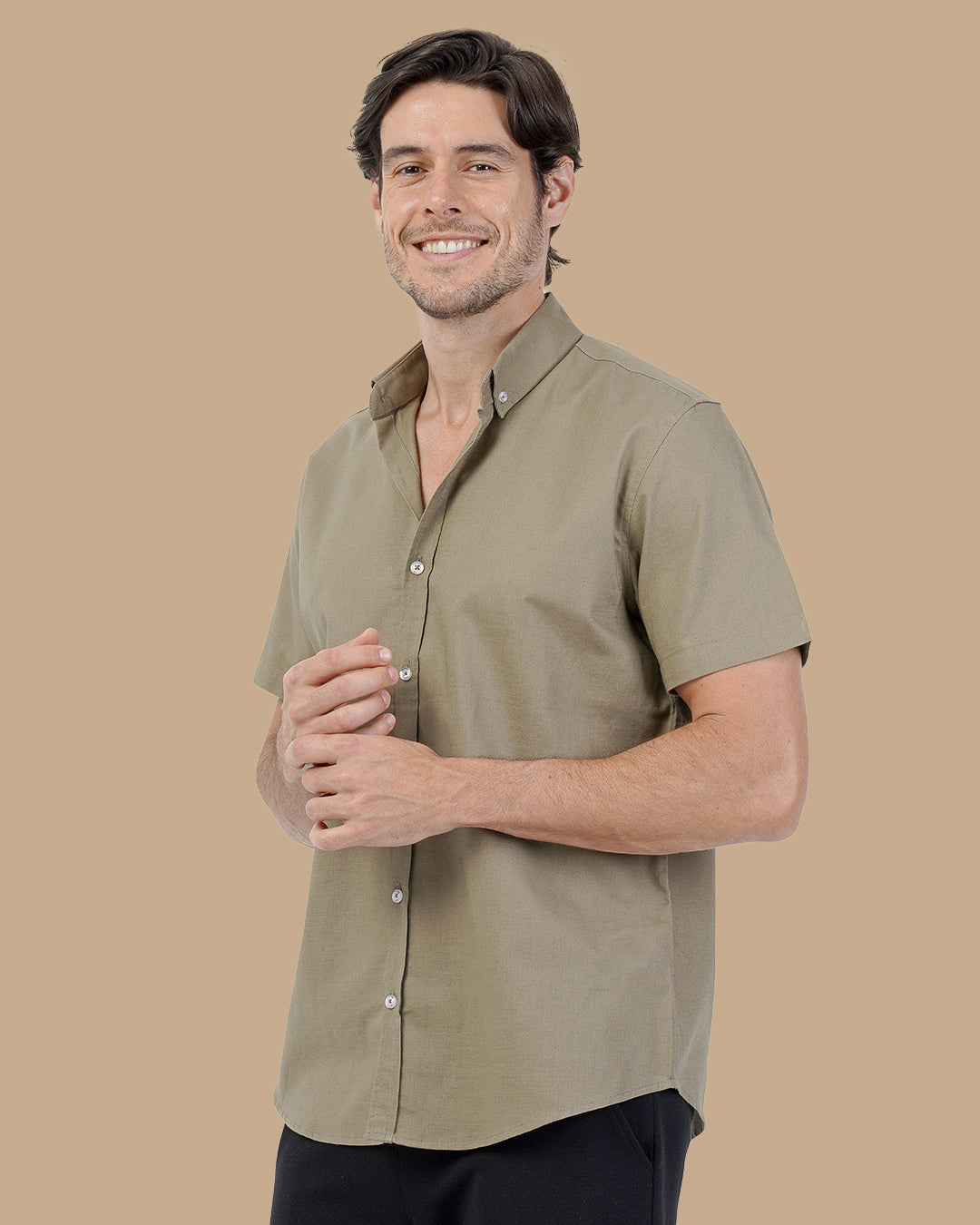 Olive Brown Linen shirt