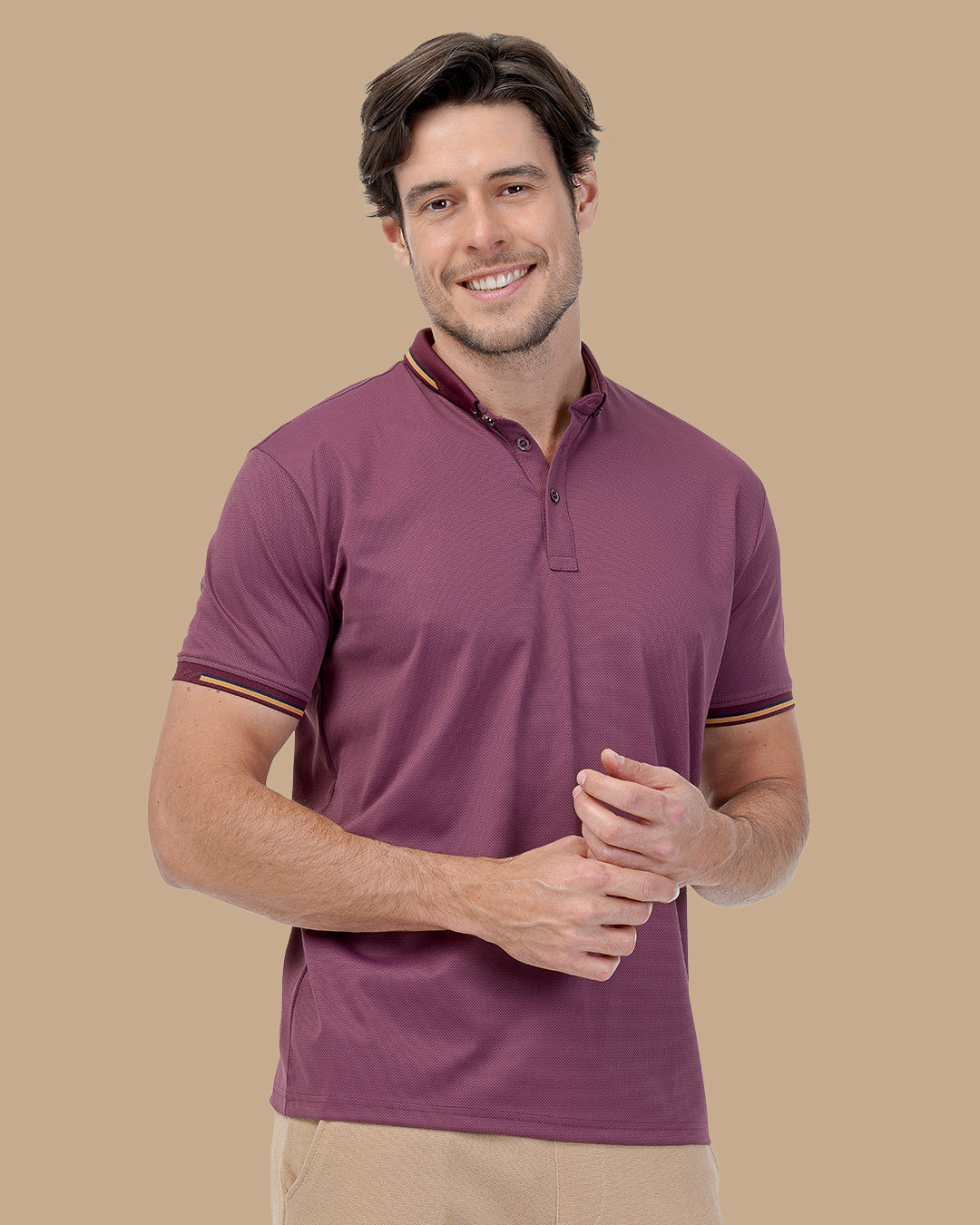 Mauve Cotton Polo Shirt