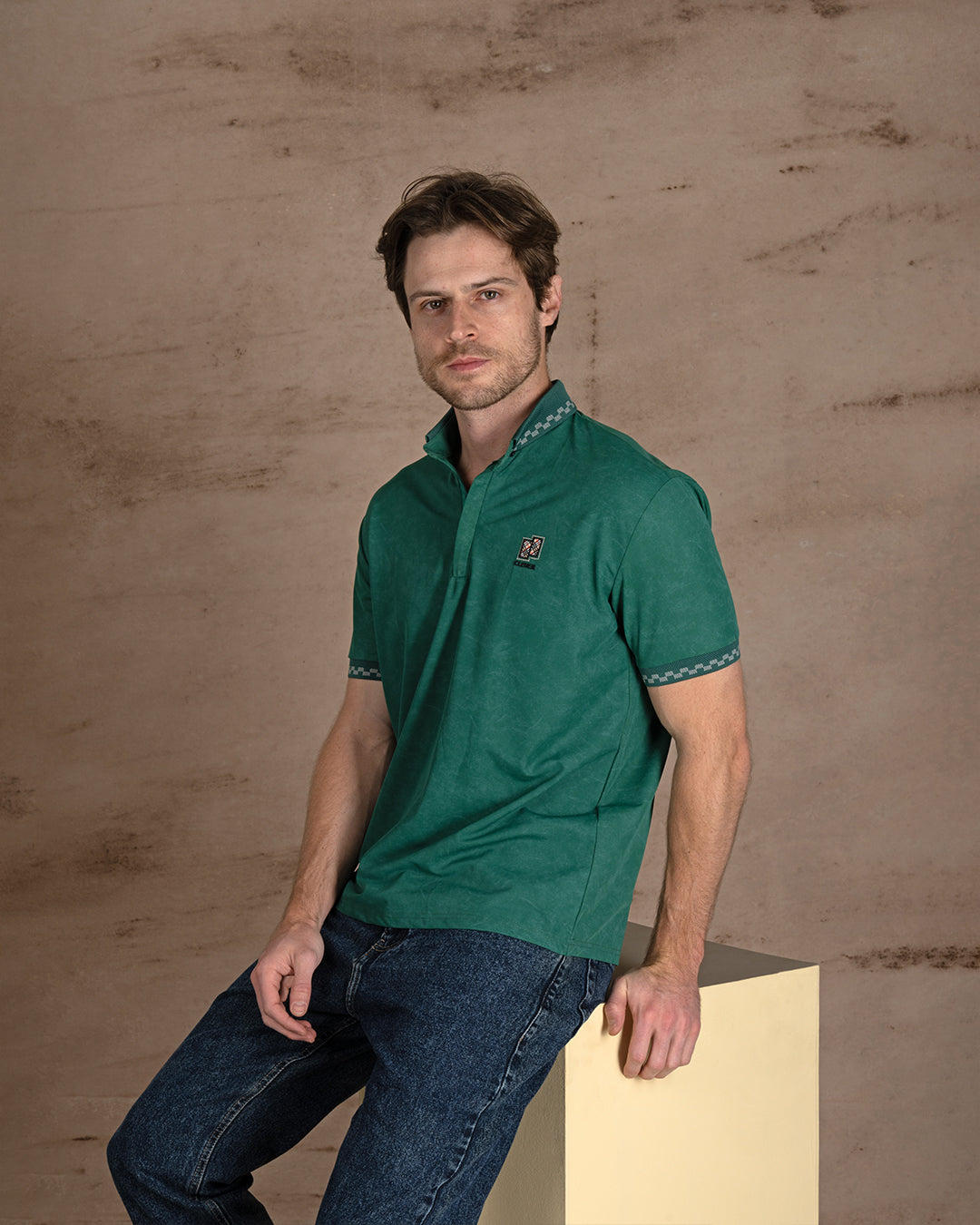 Green Turkish cotton Polo Shirt Short sleeves