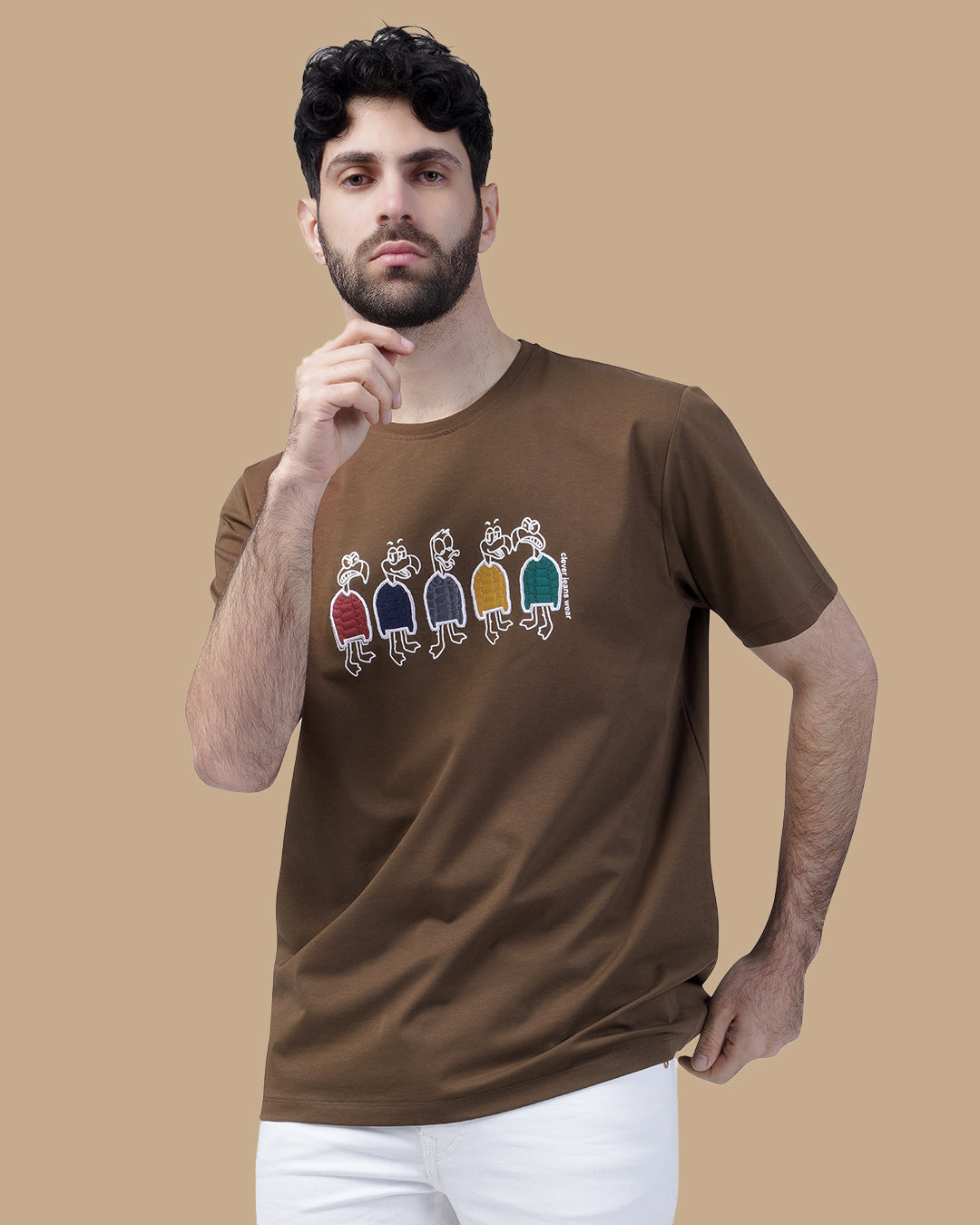 Brown Cotton T-shirt