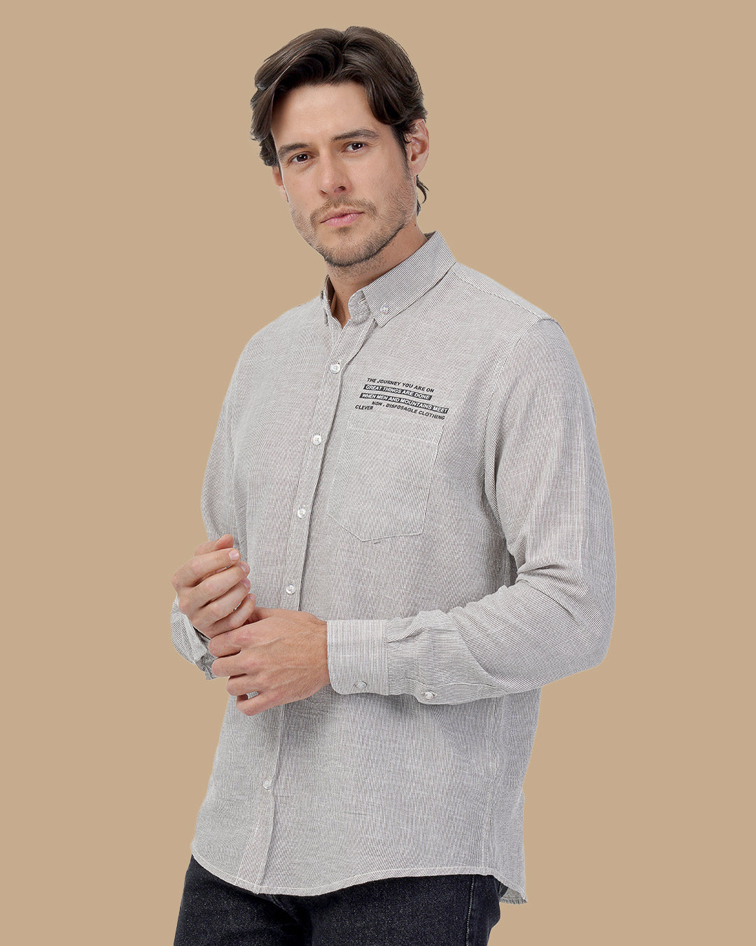 Brown Cotton shirt