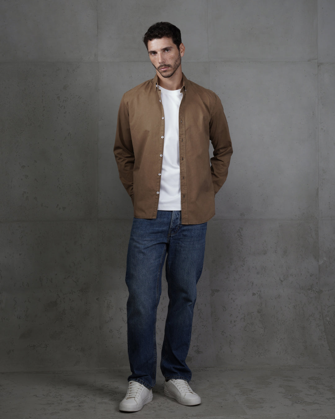 Brown Men’s Plain Cotton Shirt