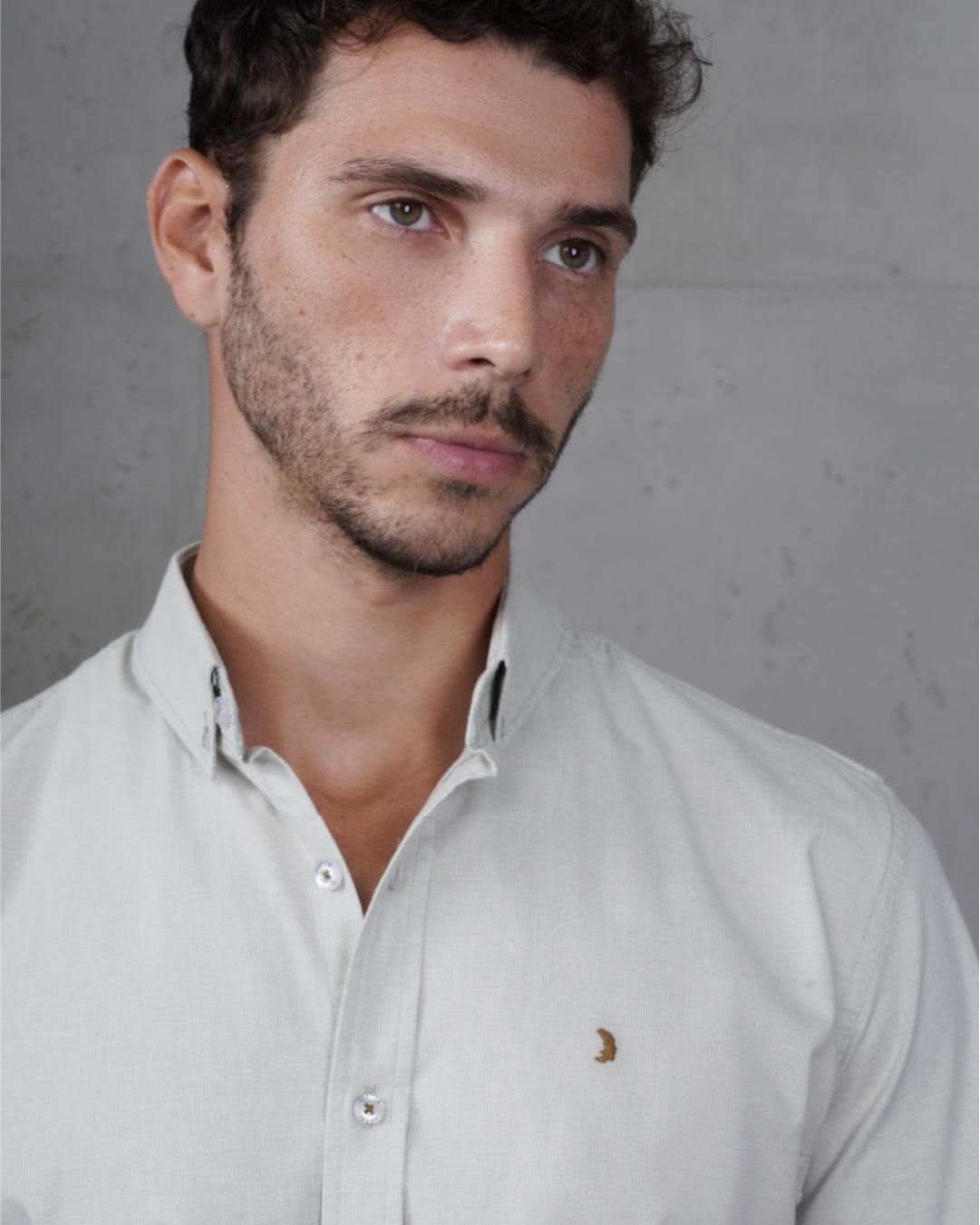 Mint Green Cotton Short-Sleeve Shirt