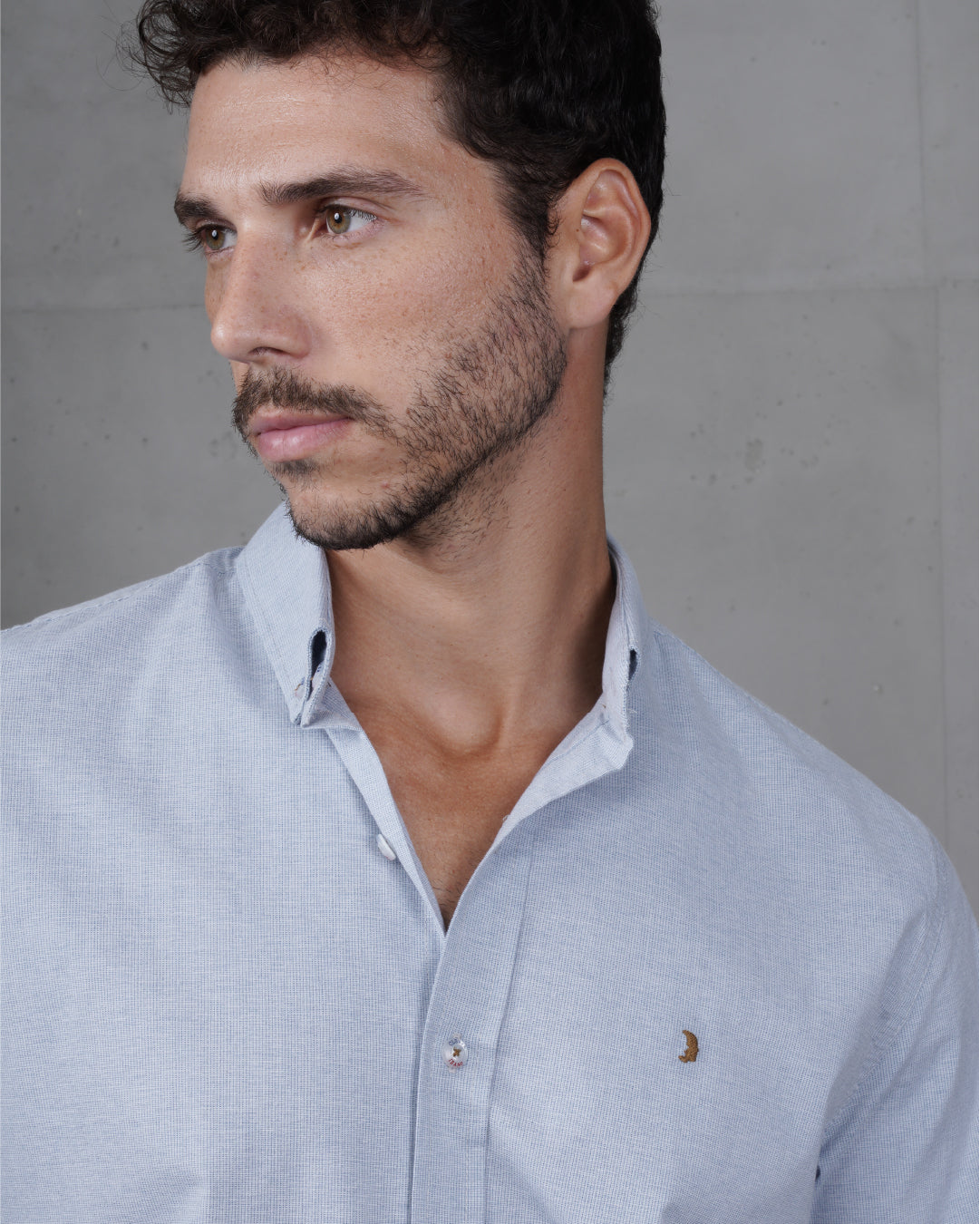 Navy Cotton Short-Sleeve Shirt