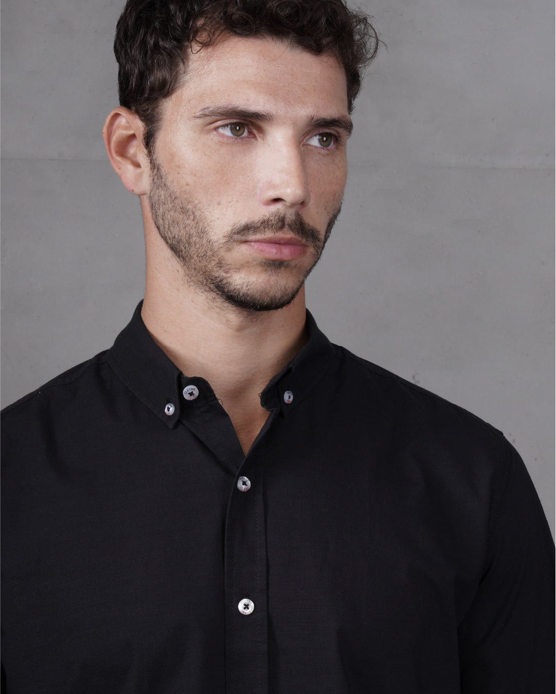 Black Plain Cotton Shirt