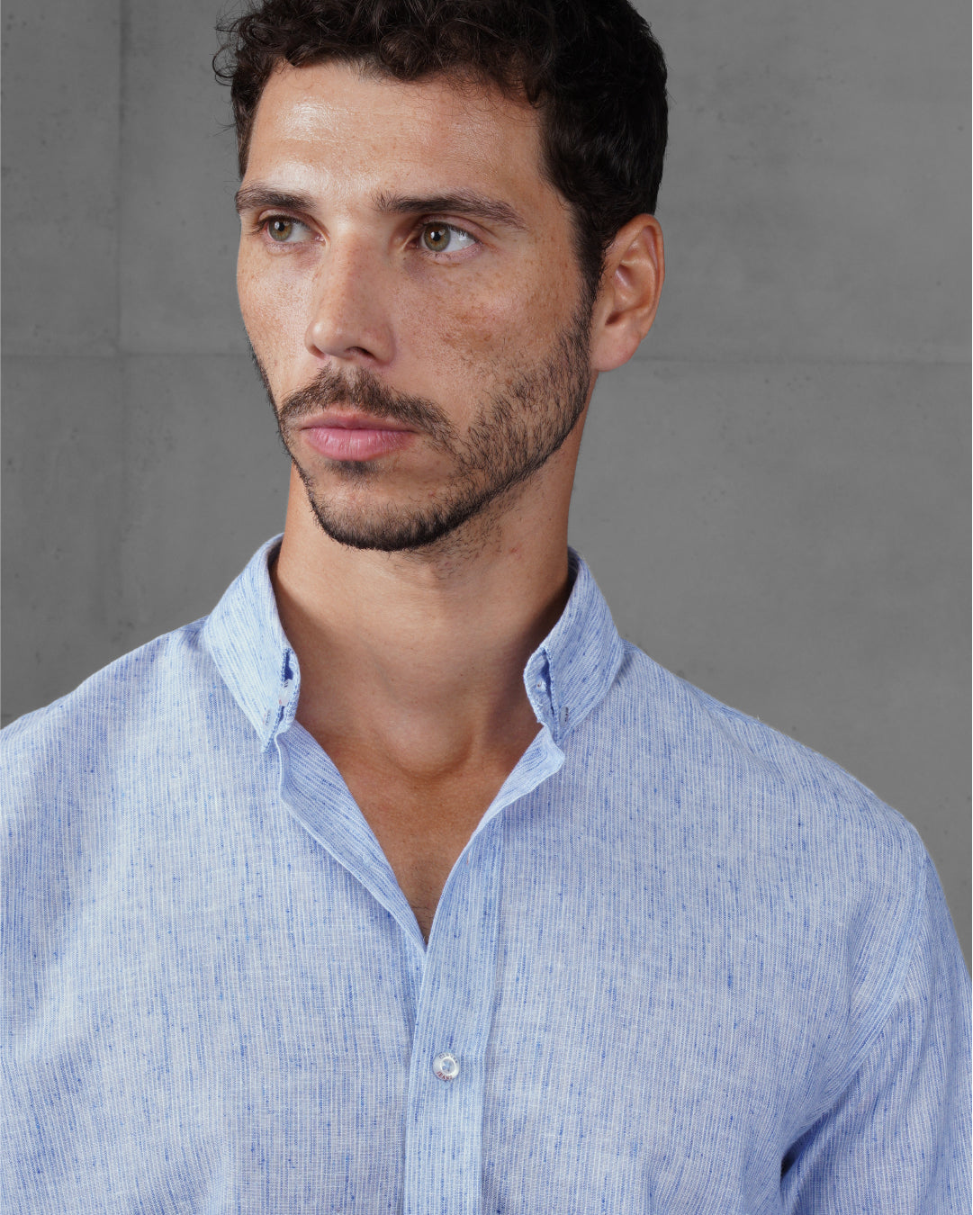 Blue Casual Cotton Long Sleeve Shirt