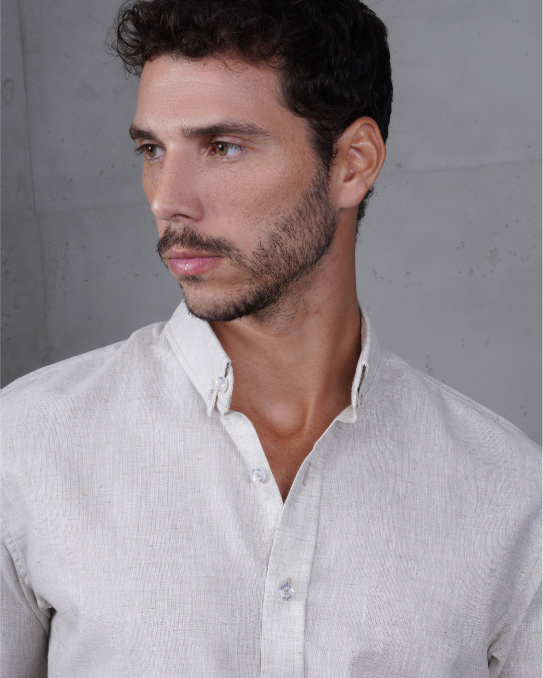 Caffee Cotton Casual Long Sleeve Shirt