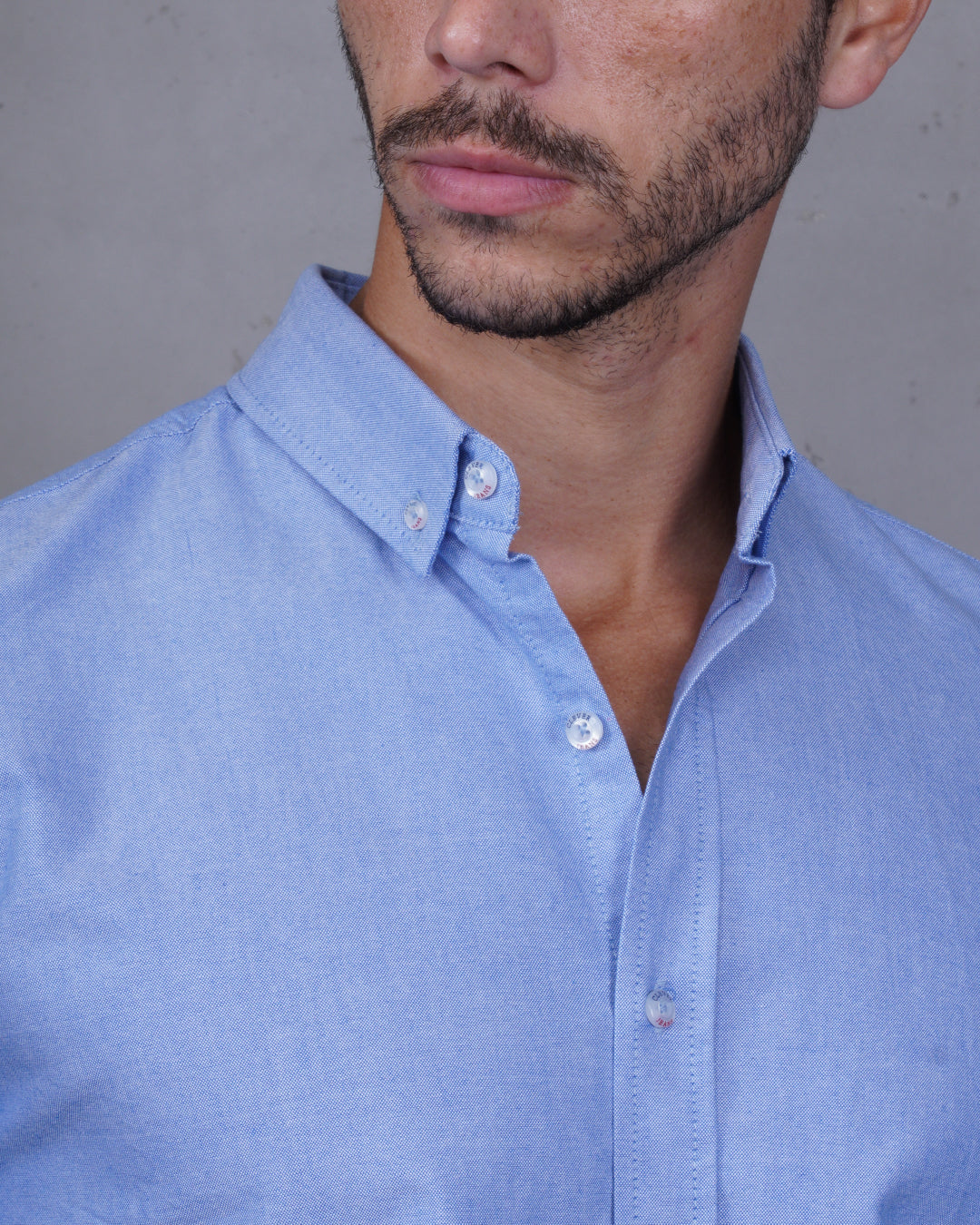 Blue Plain Cotton Shirt