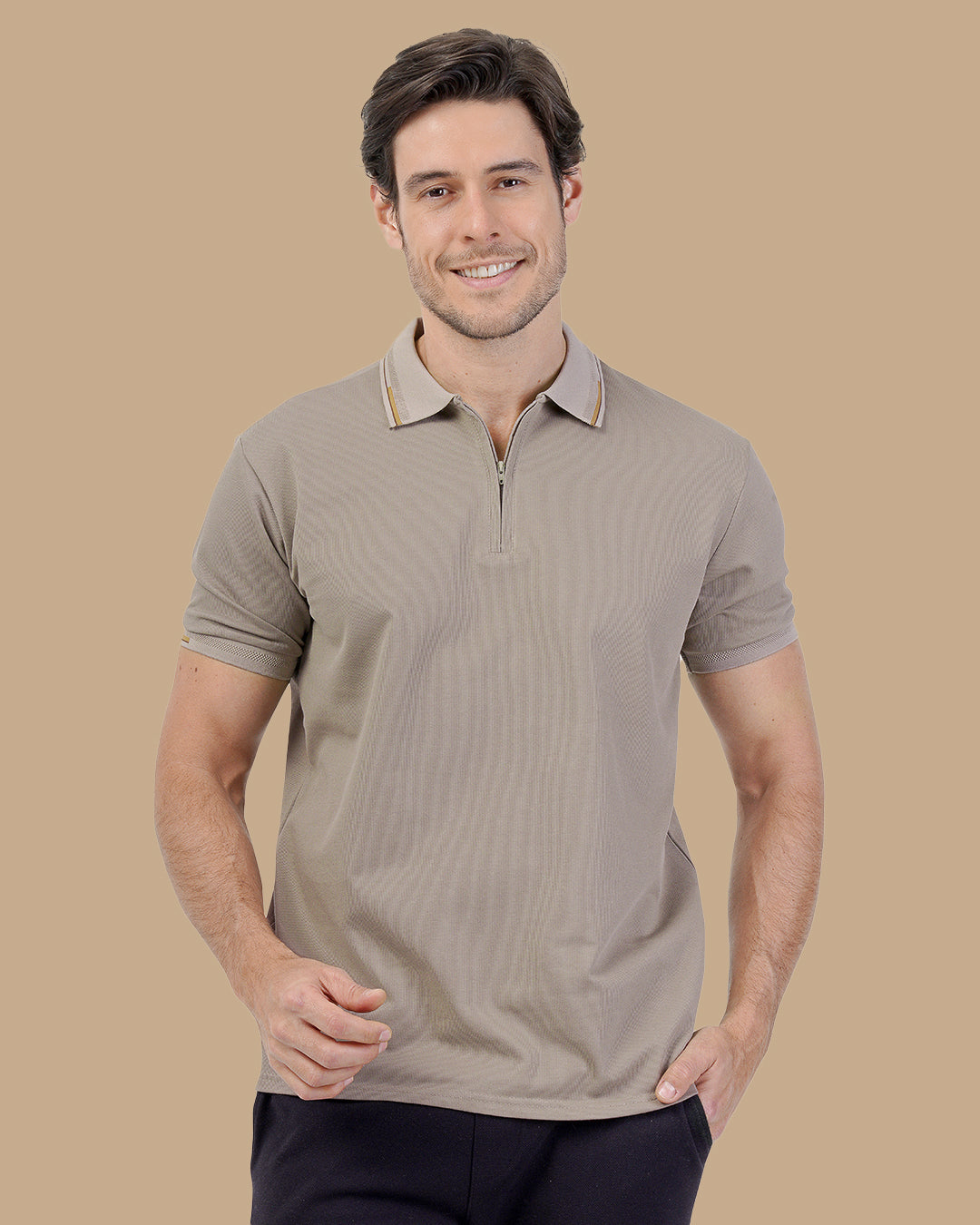 Brown Cotton Polo Shirt