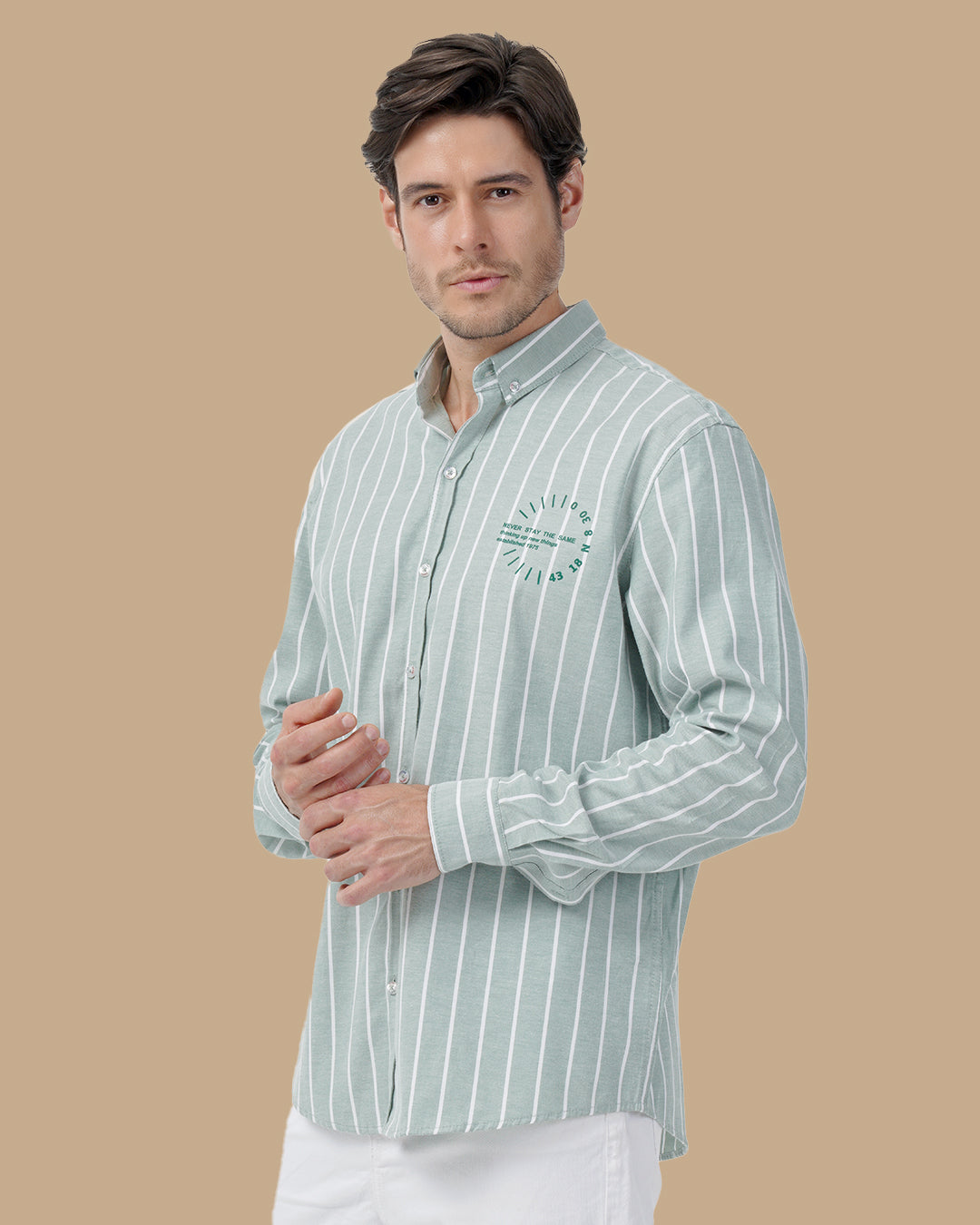 Green Cotton Big size shirt
