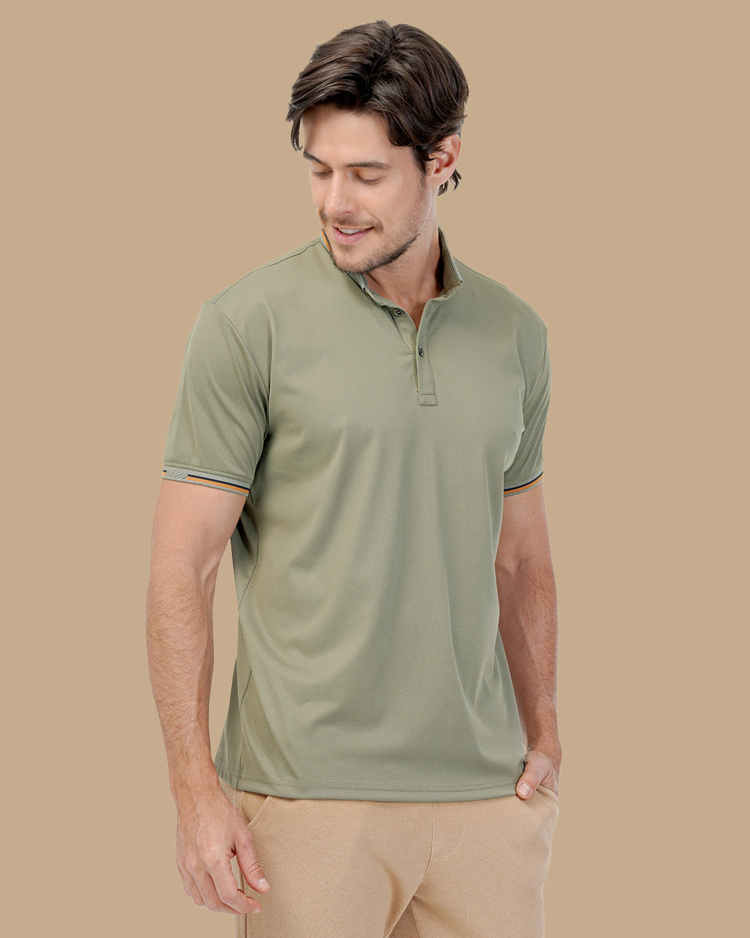 Light Olive Cotton Polo Shirt