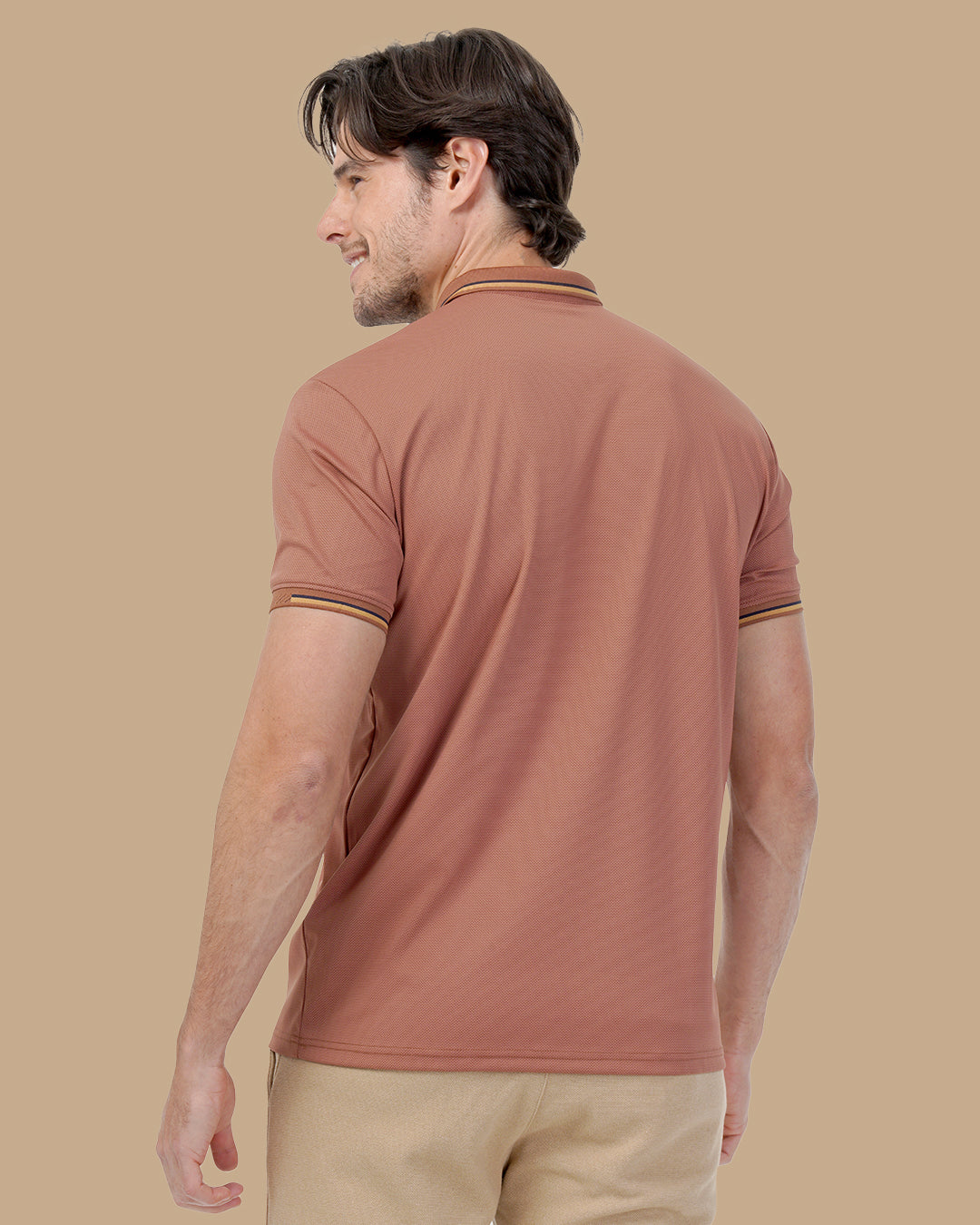 Brown Cotton Polo Shirt