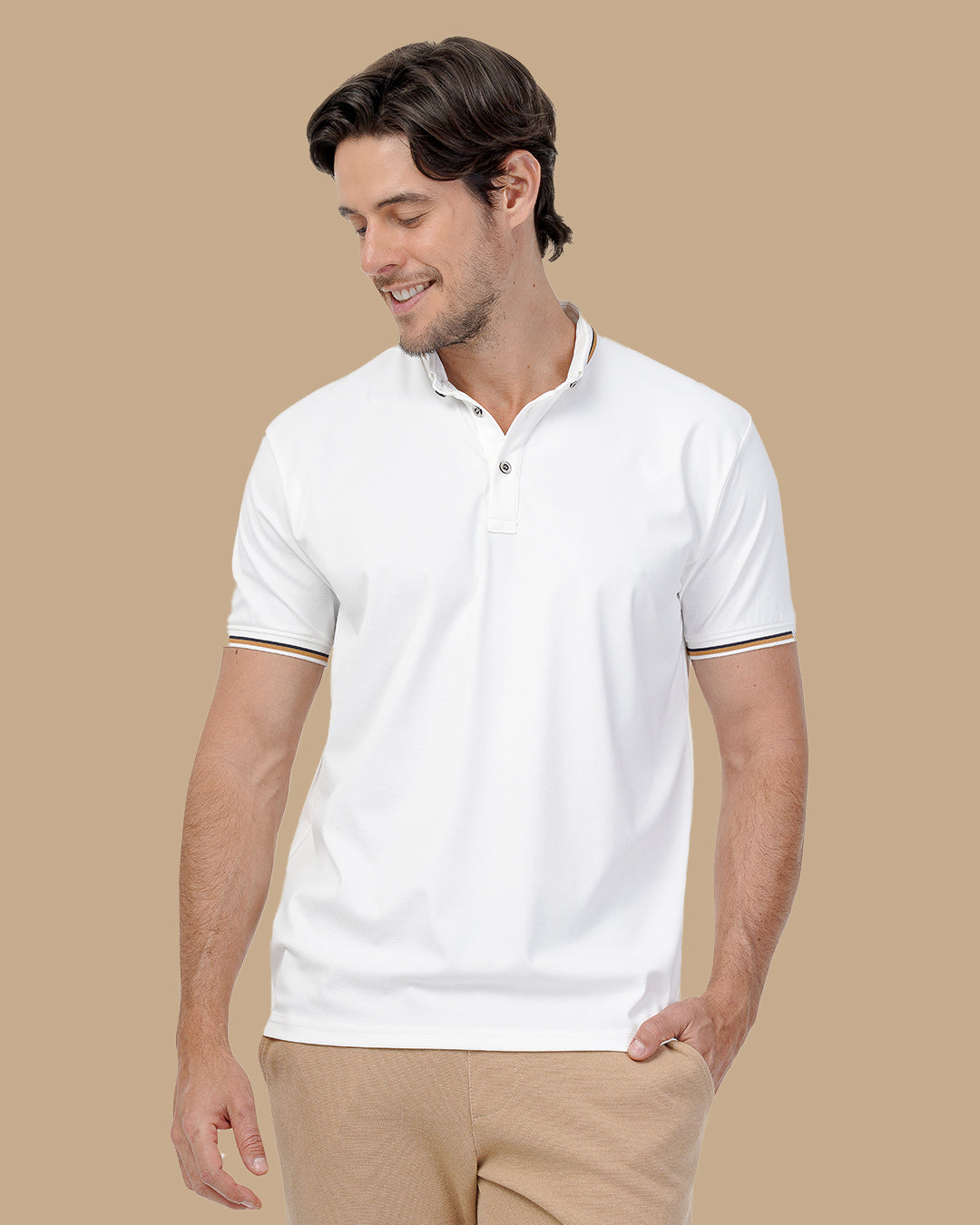 White Cotton Polo Shirt