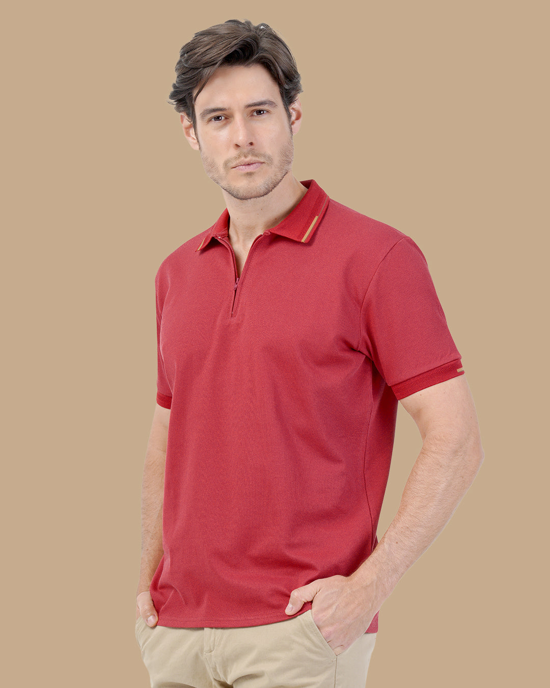 Red Cotton Polo Shirt