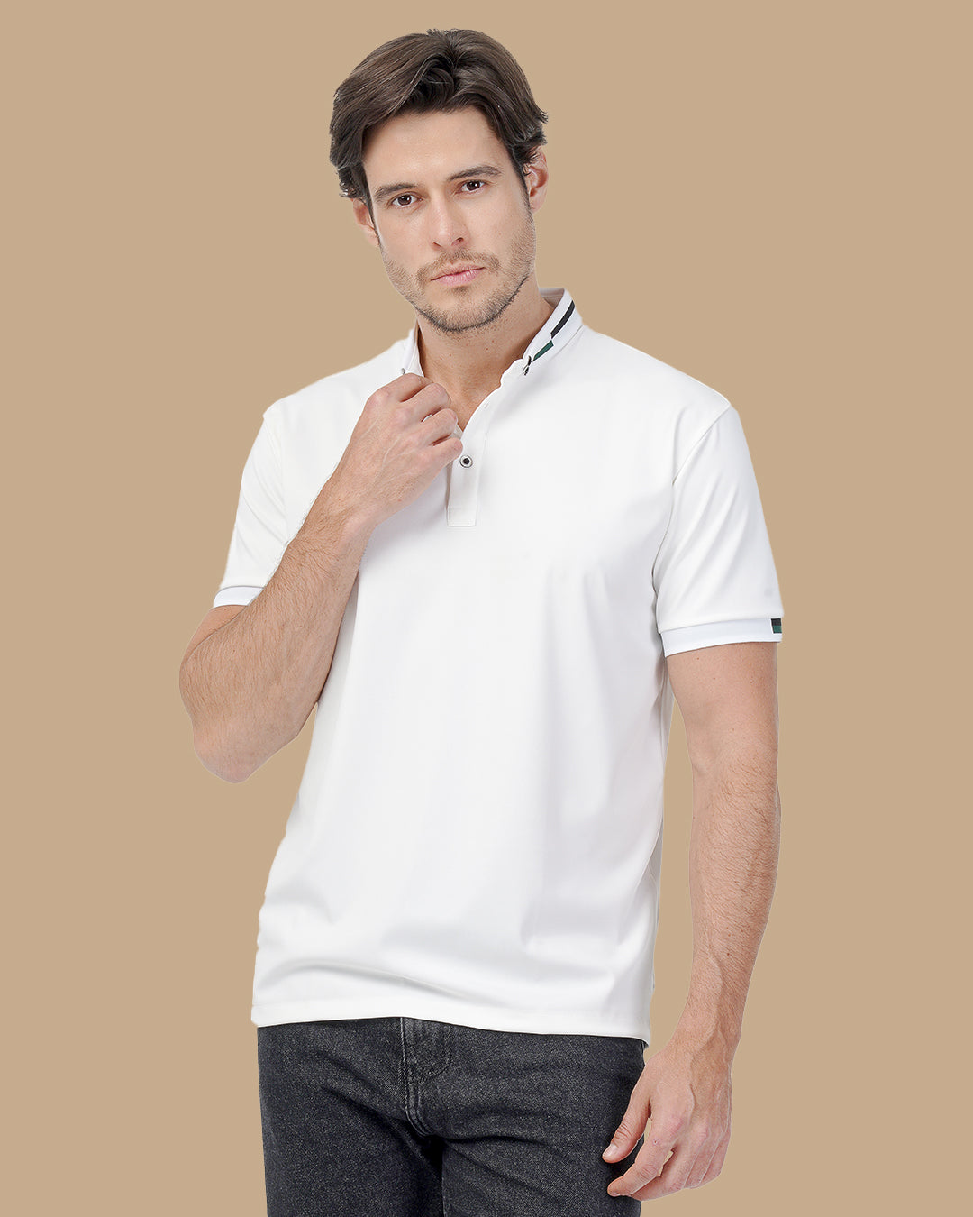 White Cotton Polo Shirt