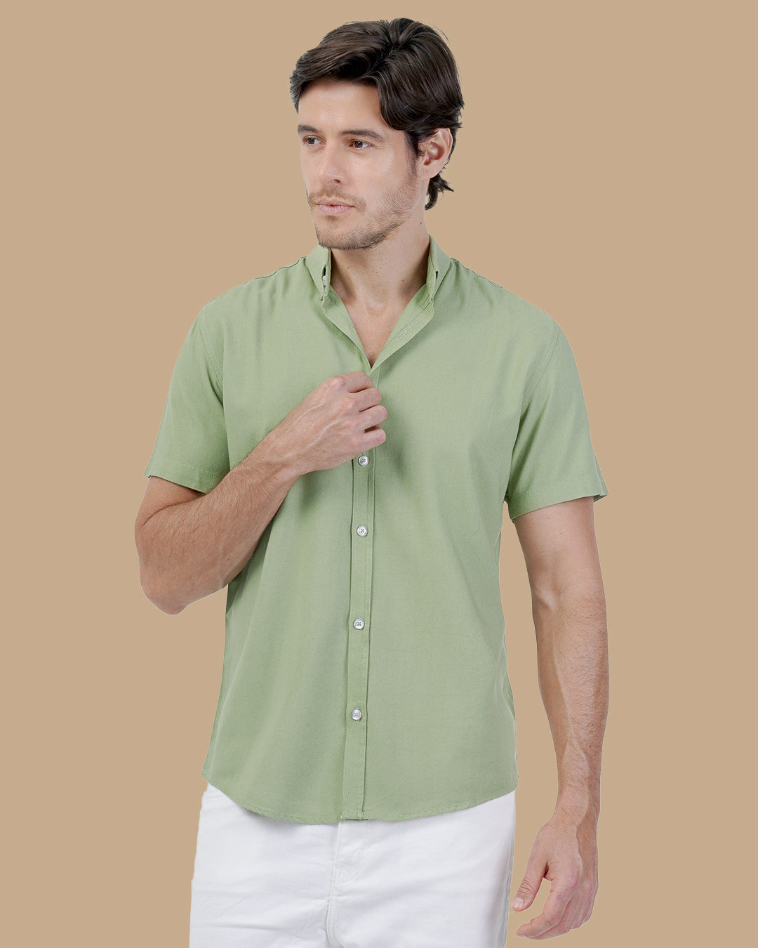 Olive Green Cotton shirt