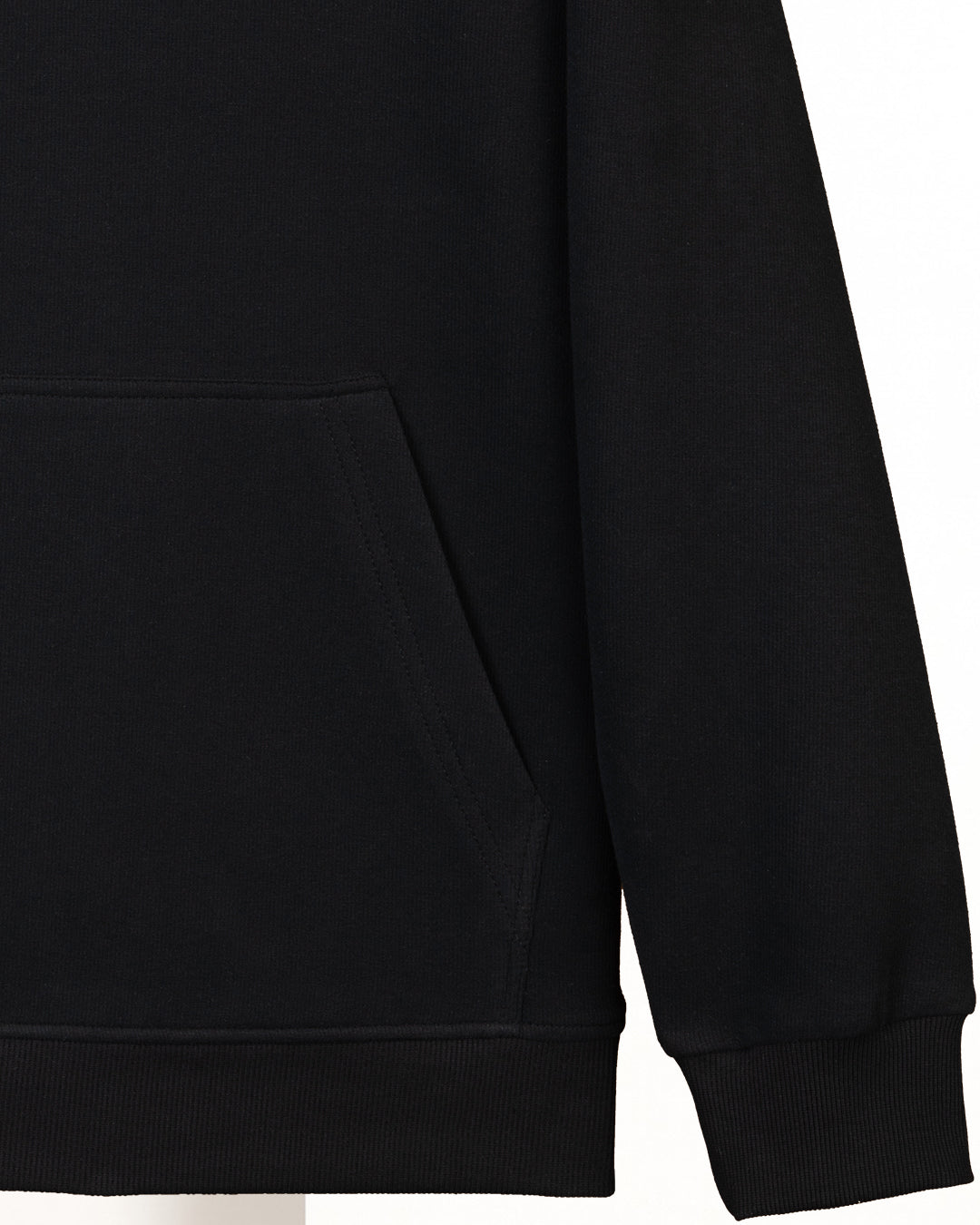 Black Plain Cotton Hoodie (Big Size)