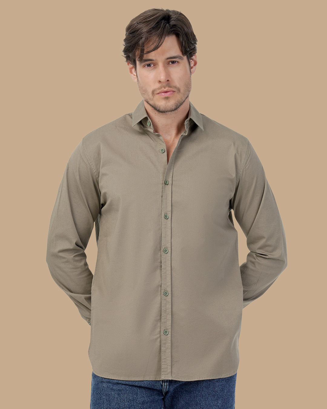 khaki Cotton shirt