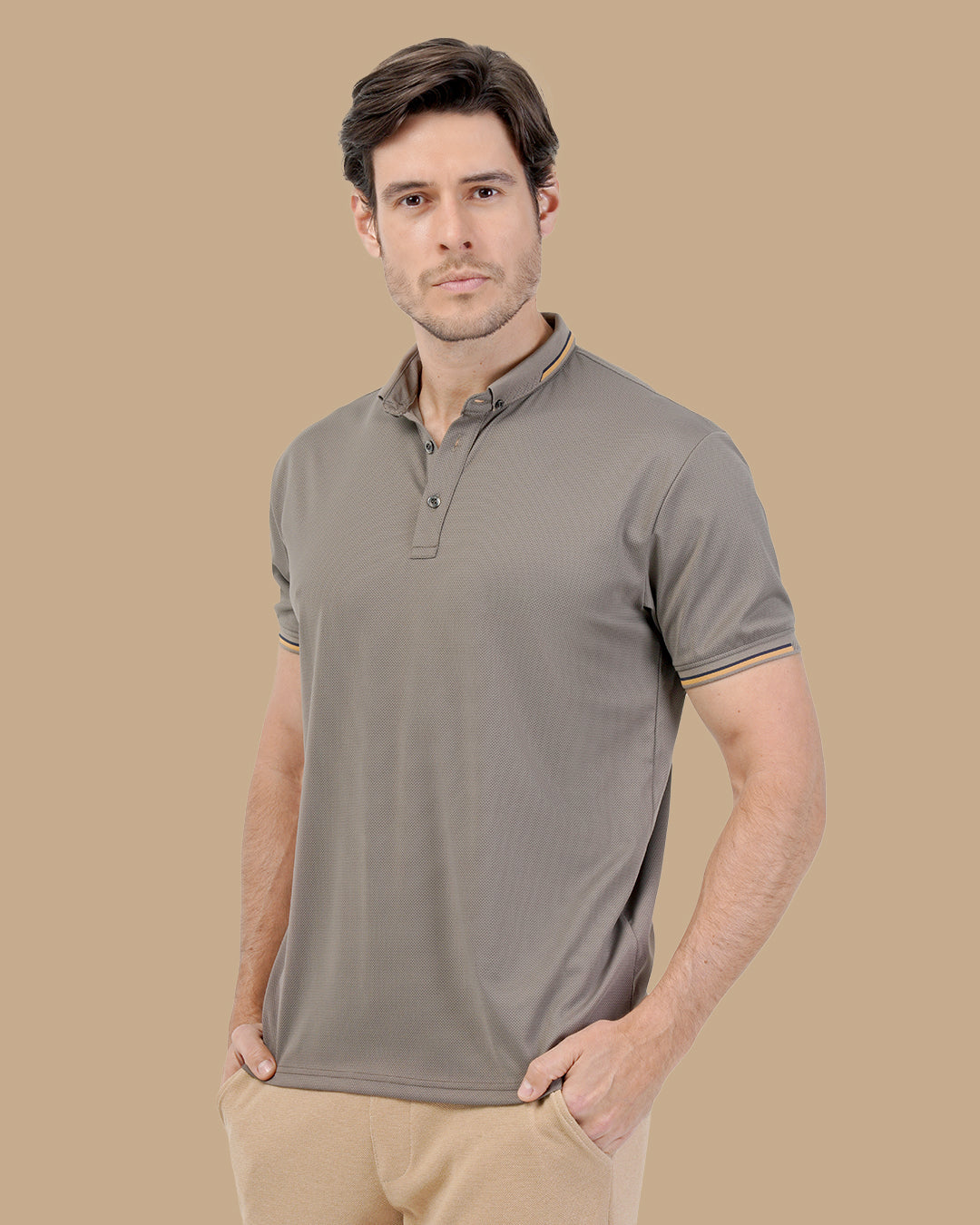 Brown Cotton Polo Shirt